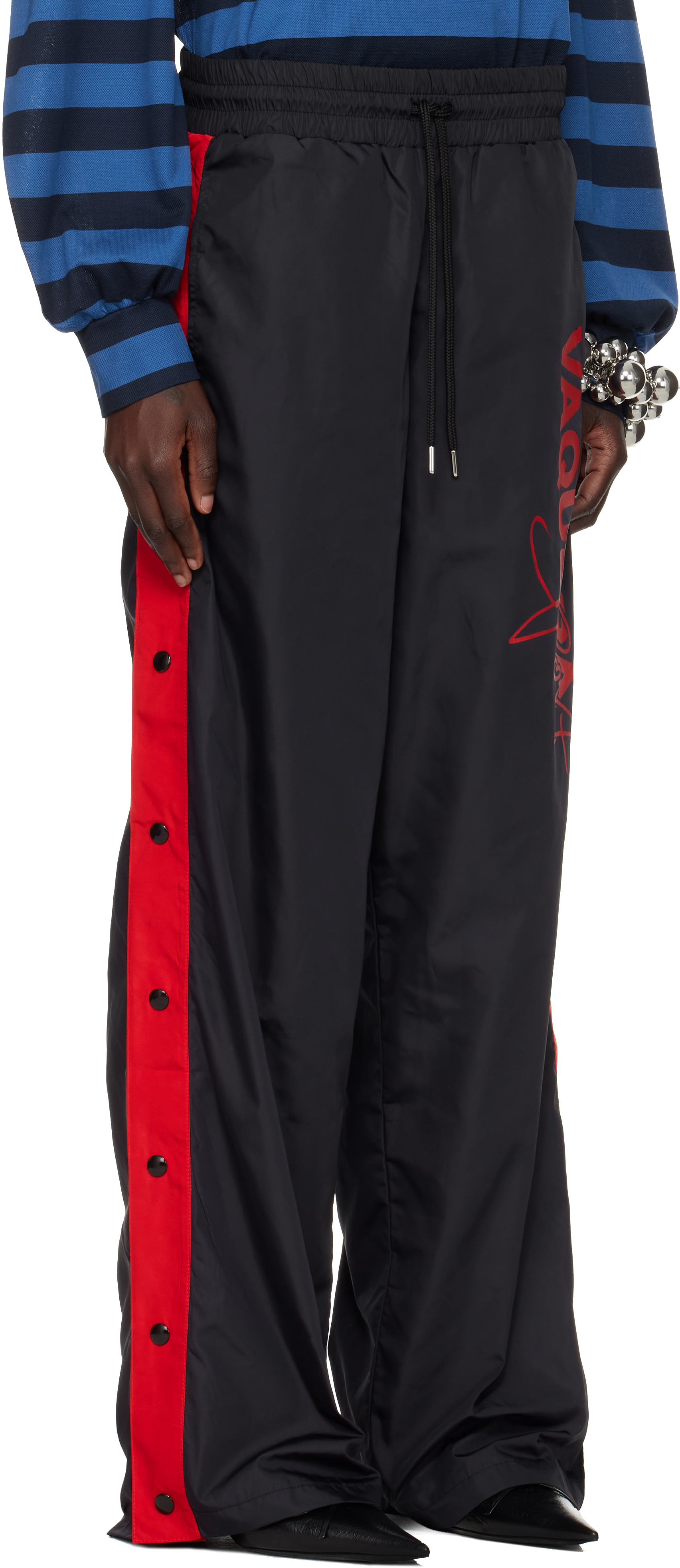 Vaquera Black Snap Track Pants