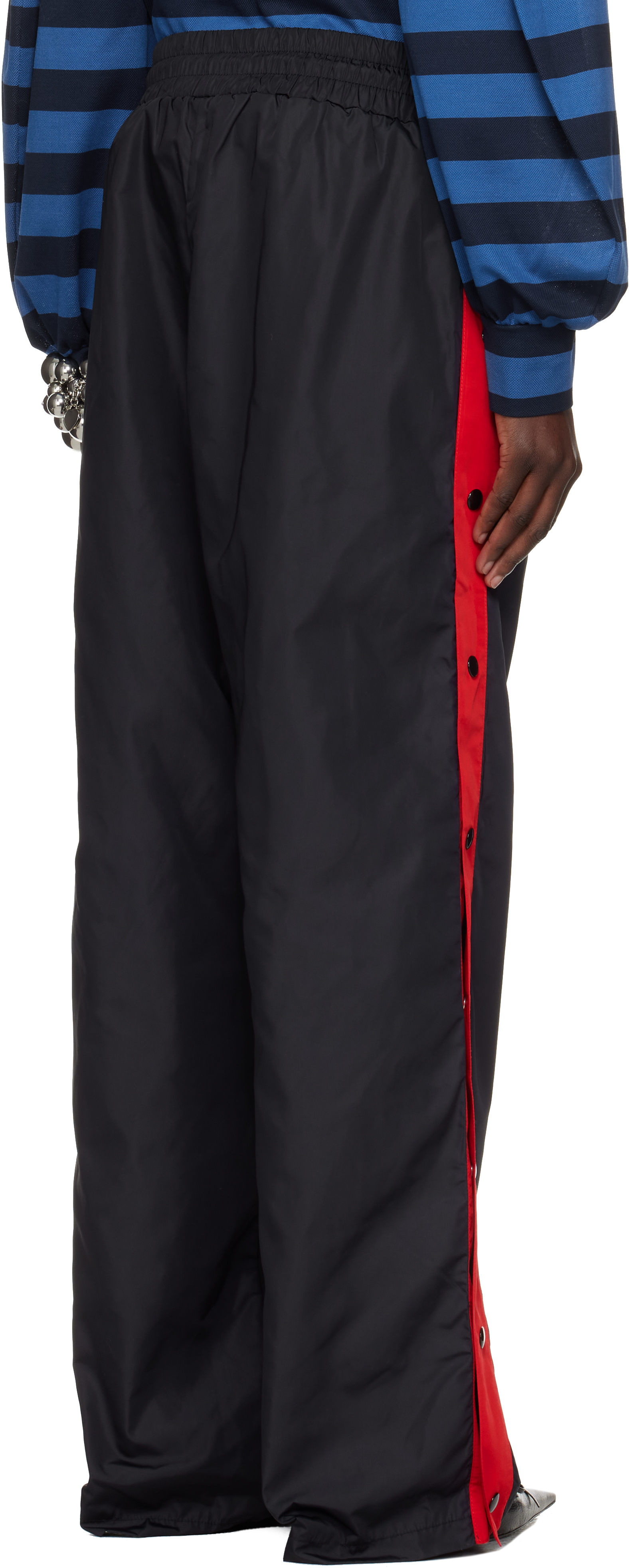 Vaquera Black Snap Track Pants