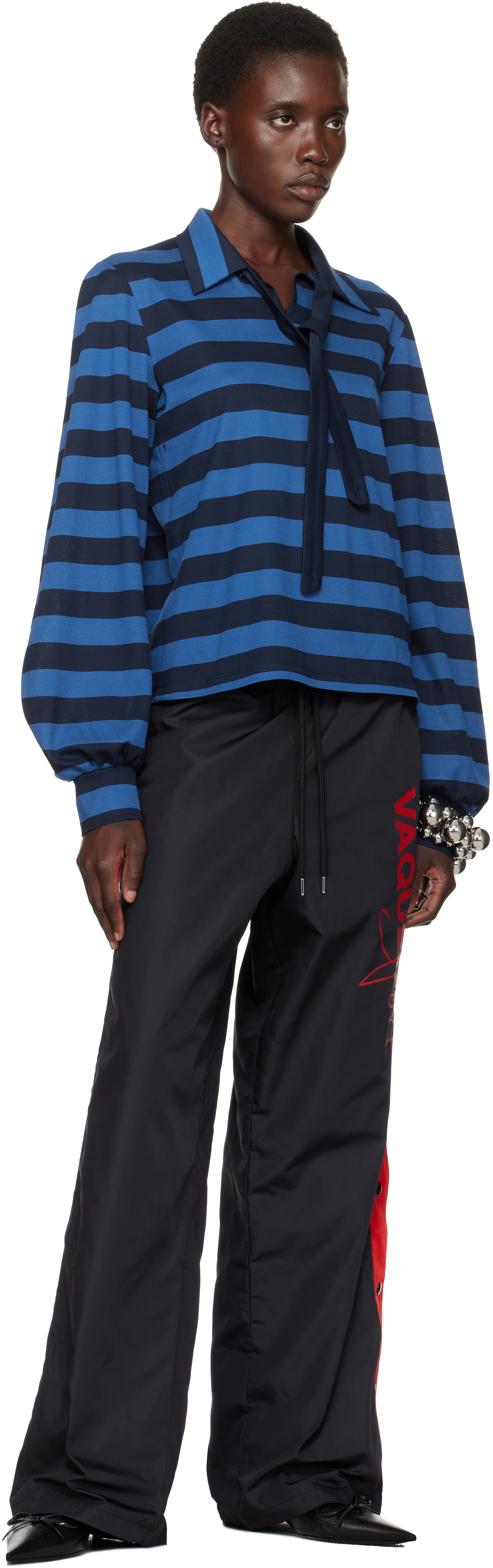 Vaquera Black Snap Track Pants