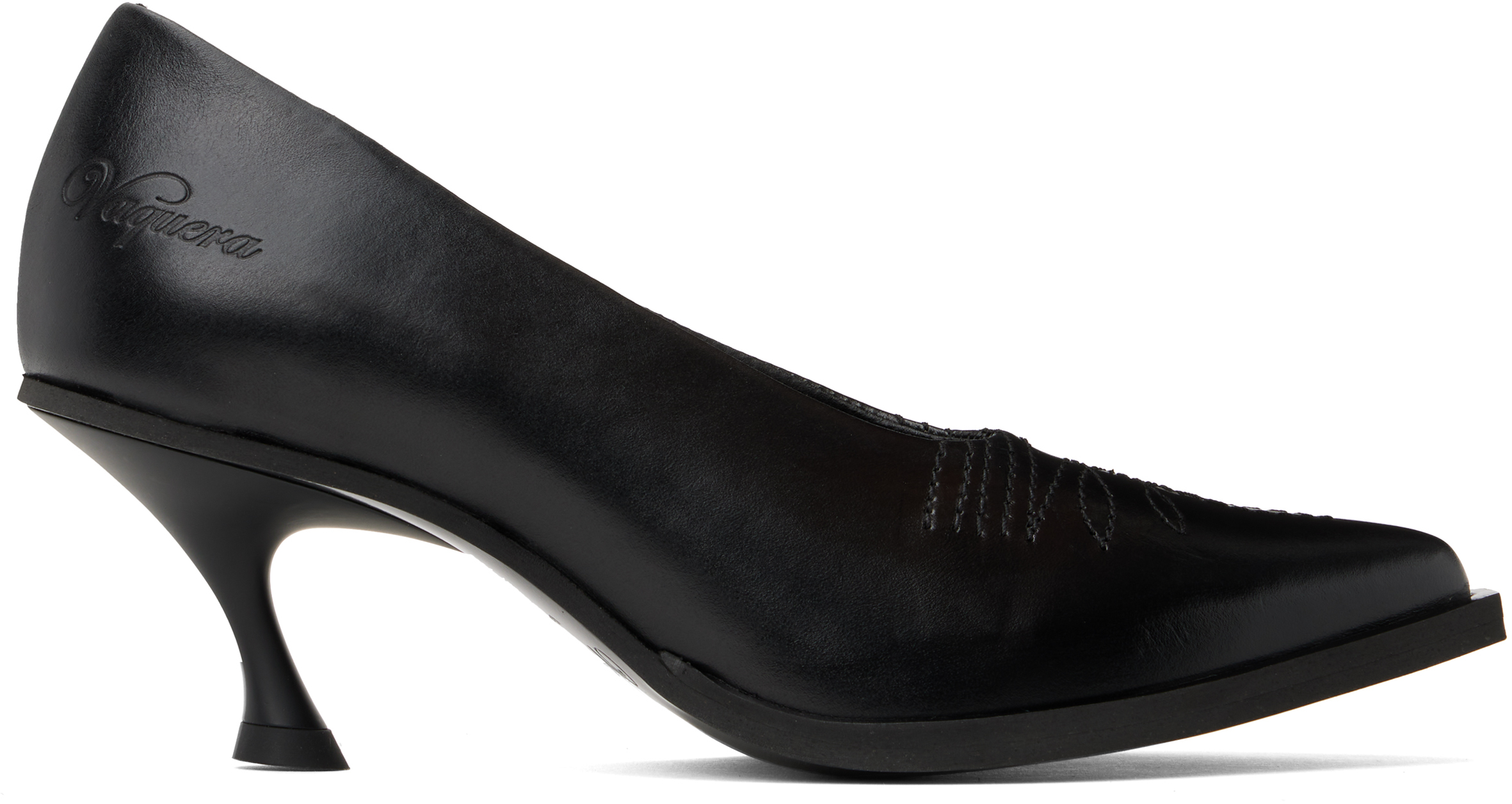 Black Cowgirl Kitten Heels