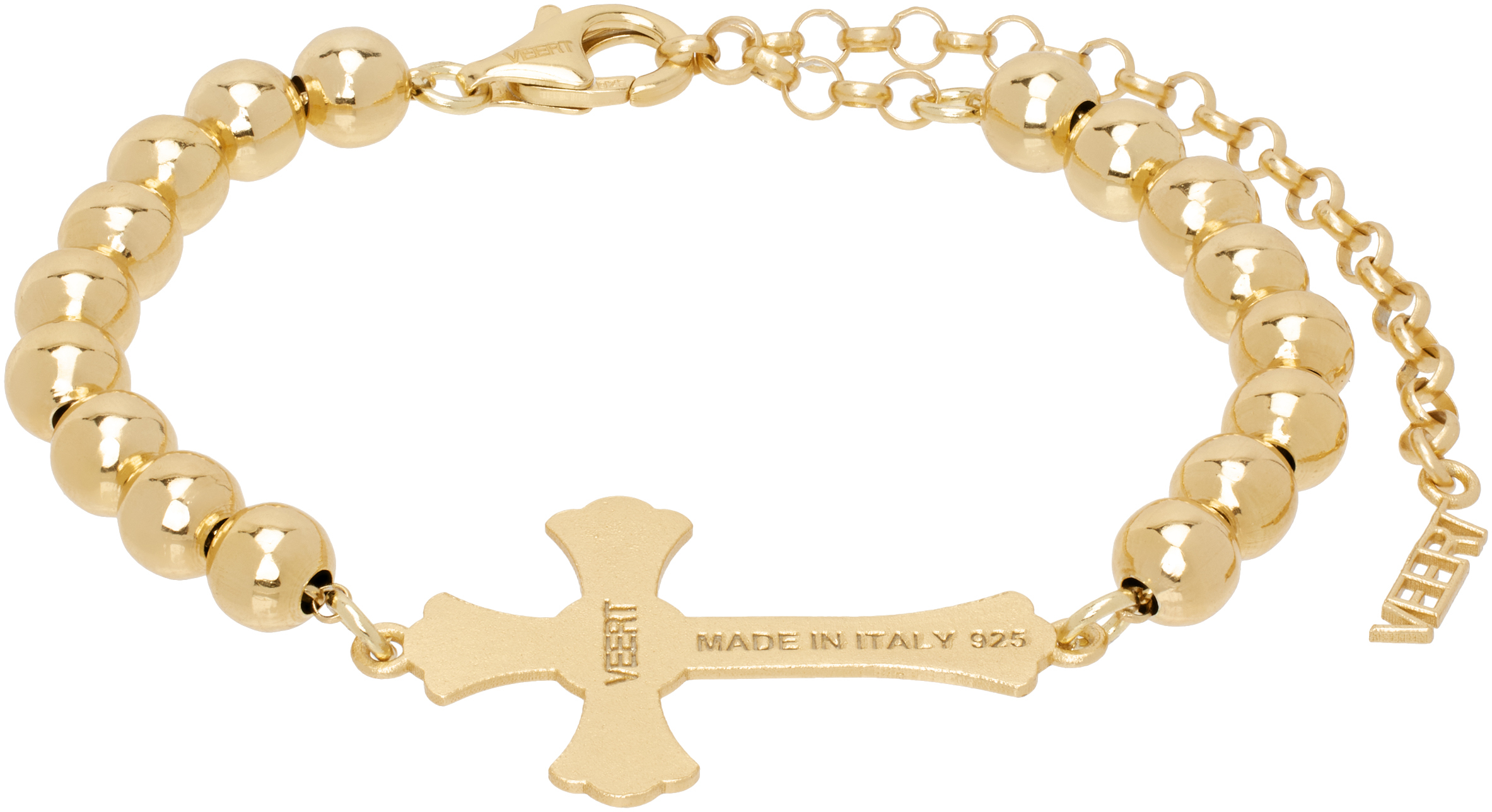 Veert Gold 'the Plain Cross' Bracelet In Yellow Gold