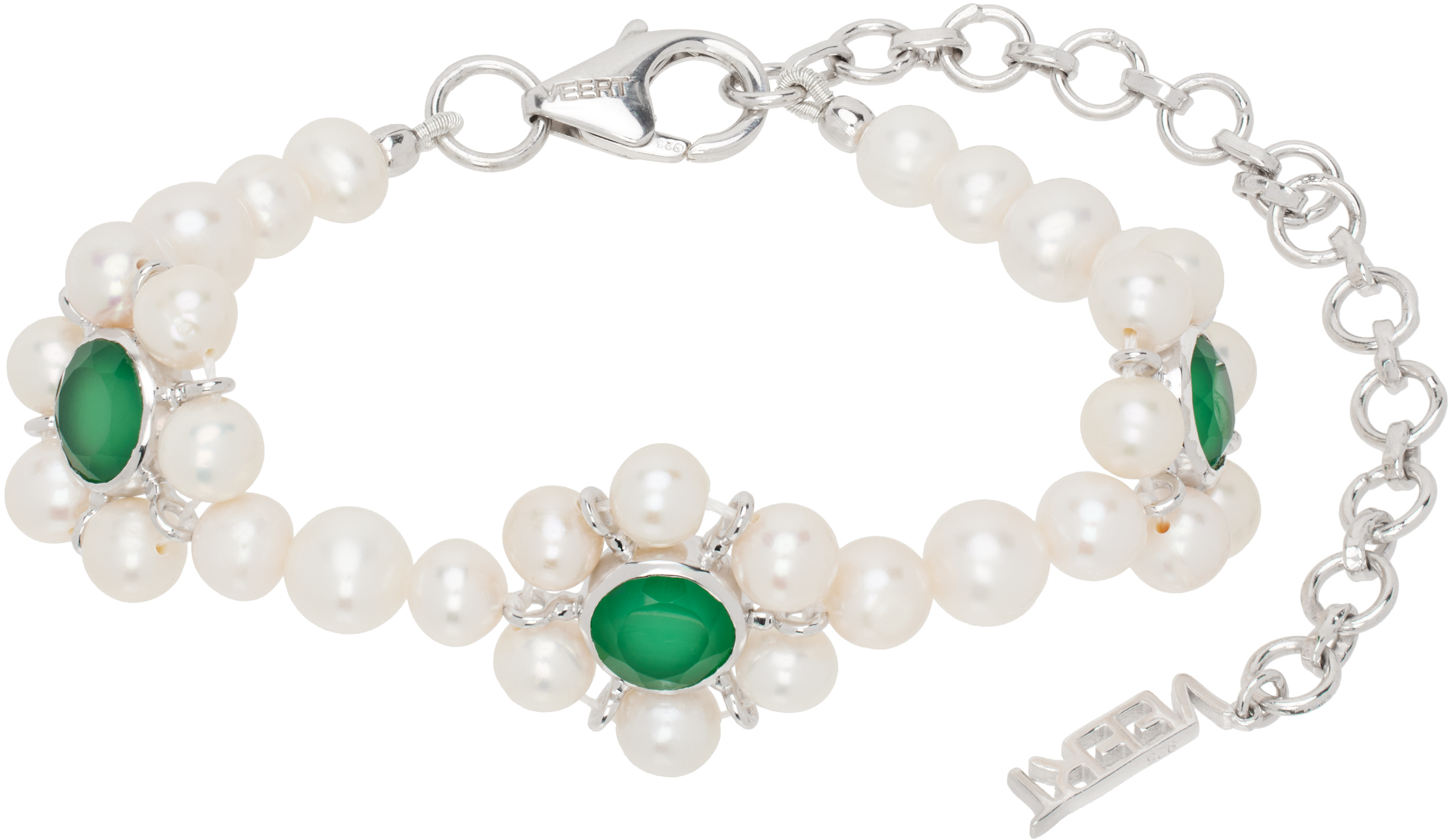 White Gold 
The Trio Flower Pearl
 Bracelet