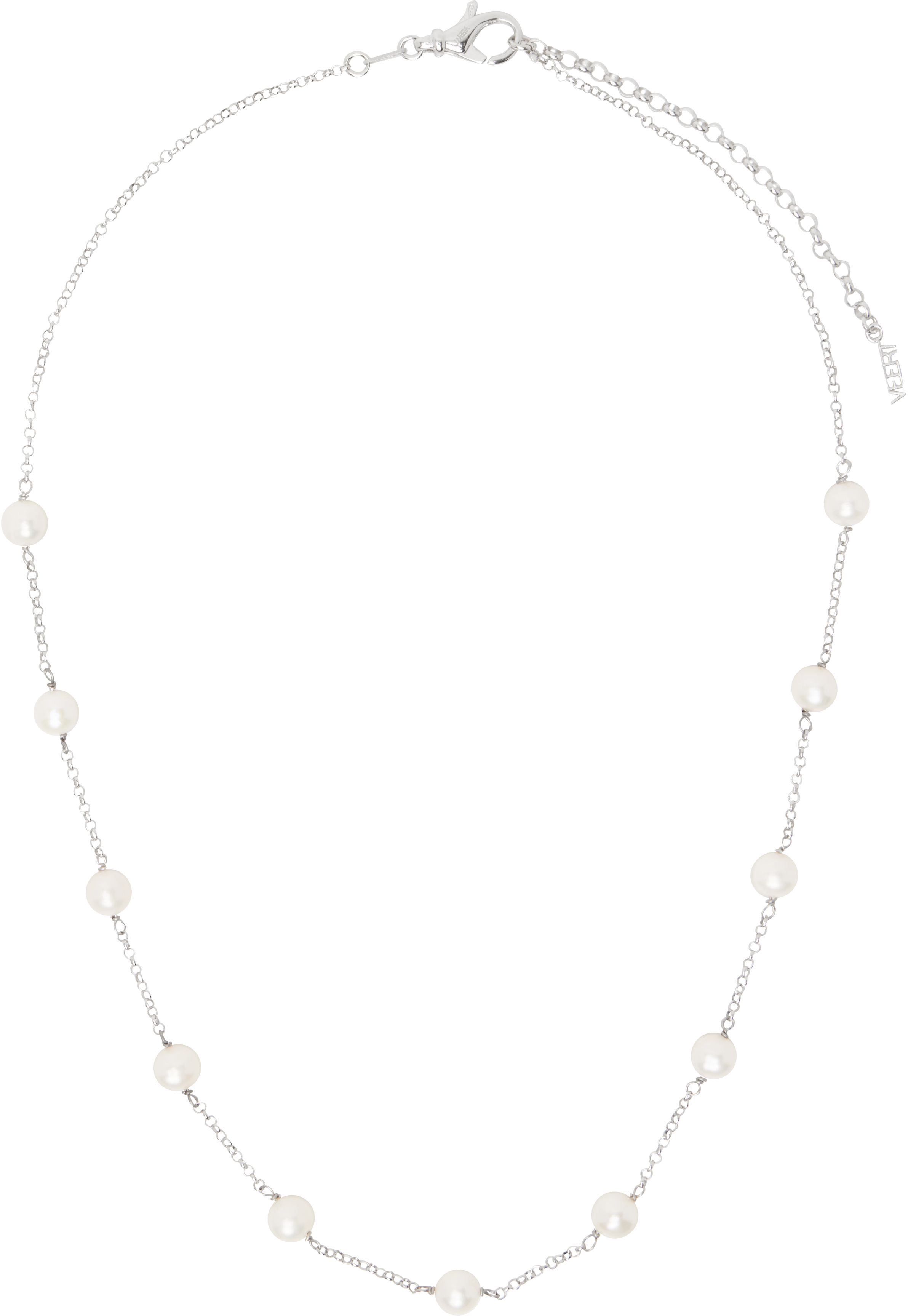 Veert White Gold 'the Classic Pearl Chain' Necklace