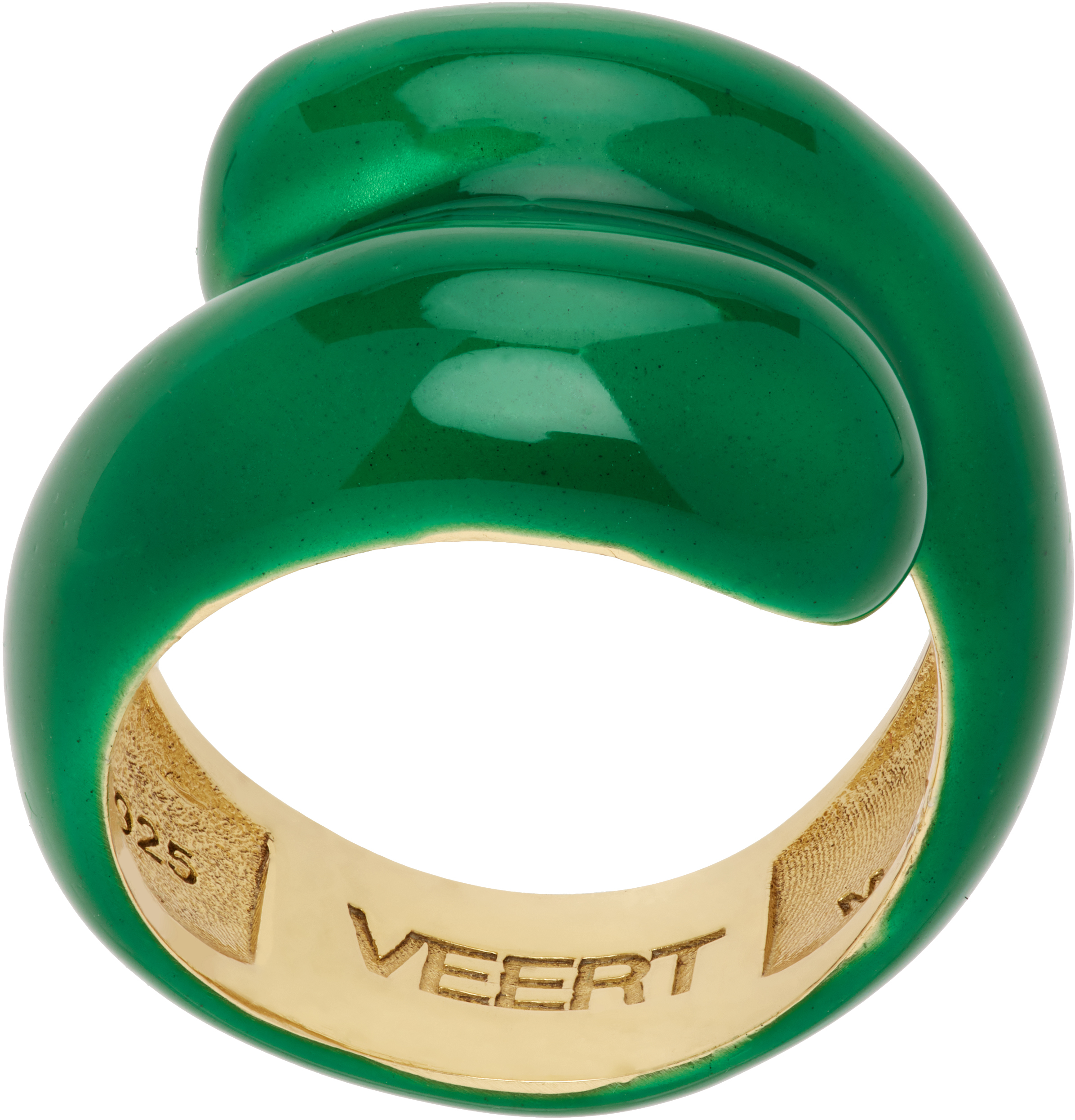 Gold 
The Green Enamel Wrap
 Ring