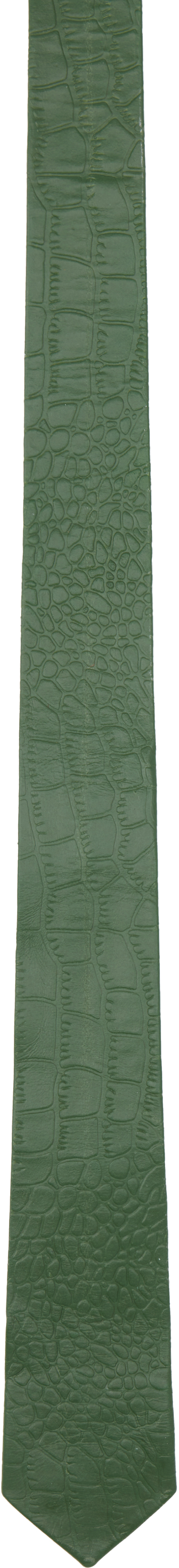 Green Croco Leather Tie