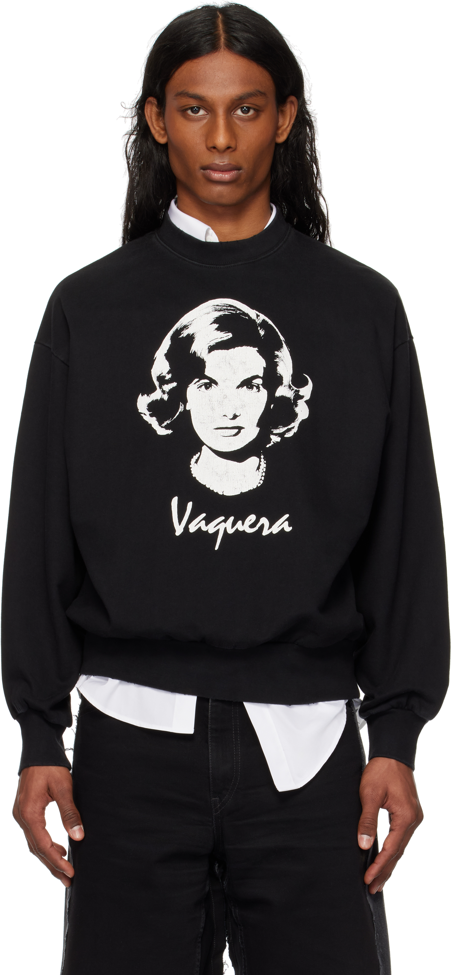 【関税込み】VAQUERA ブラック Jackie スウェットシャツ VAQUERA: ブラック Jackie スウェットシャツ | SSENSE 日本