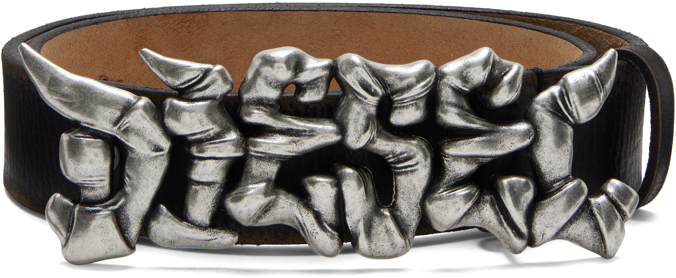 Diesel Brown B-graffiti Belt In Black