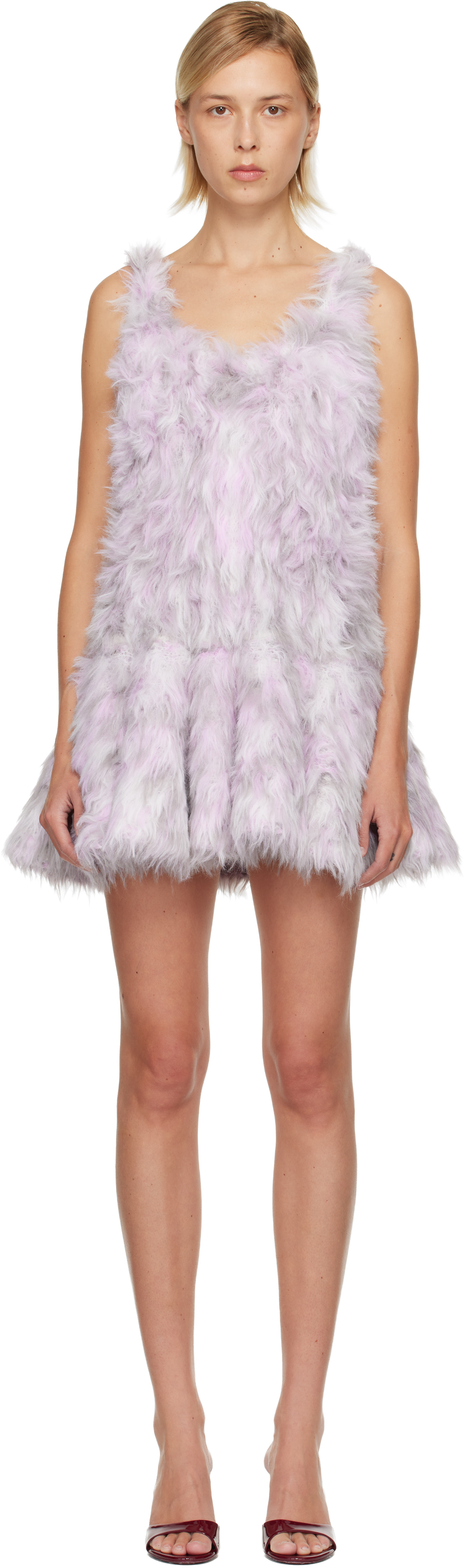 Diesel Astrid Faux Fur Dress In White