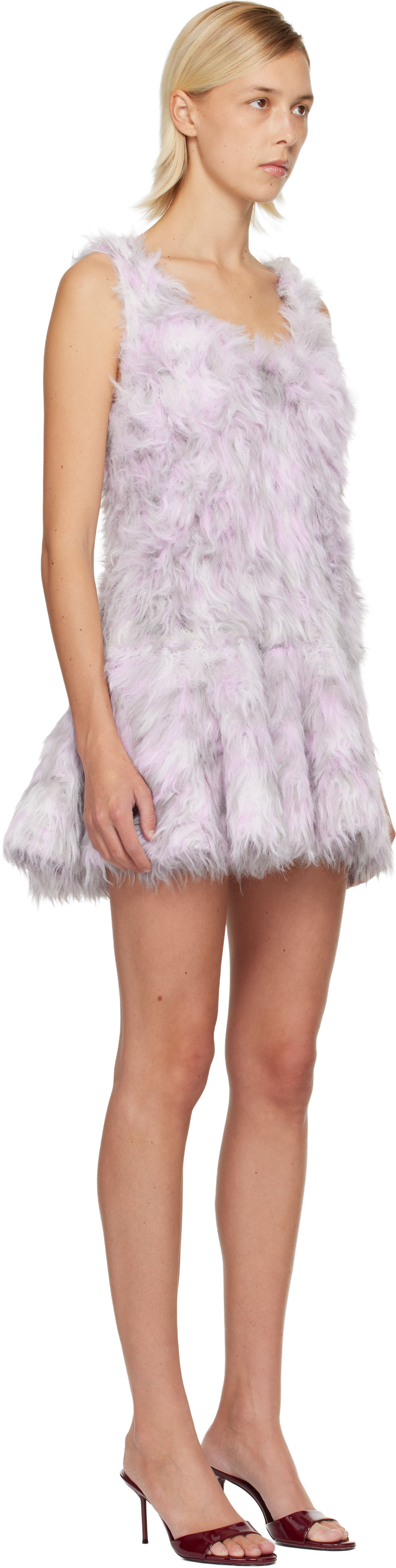 Diesel Astrid Faux Fur Dress In White