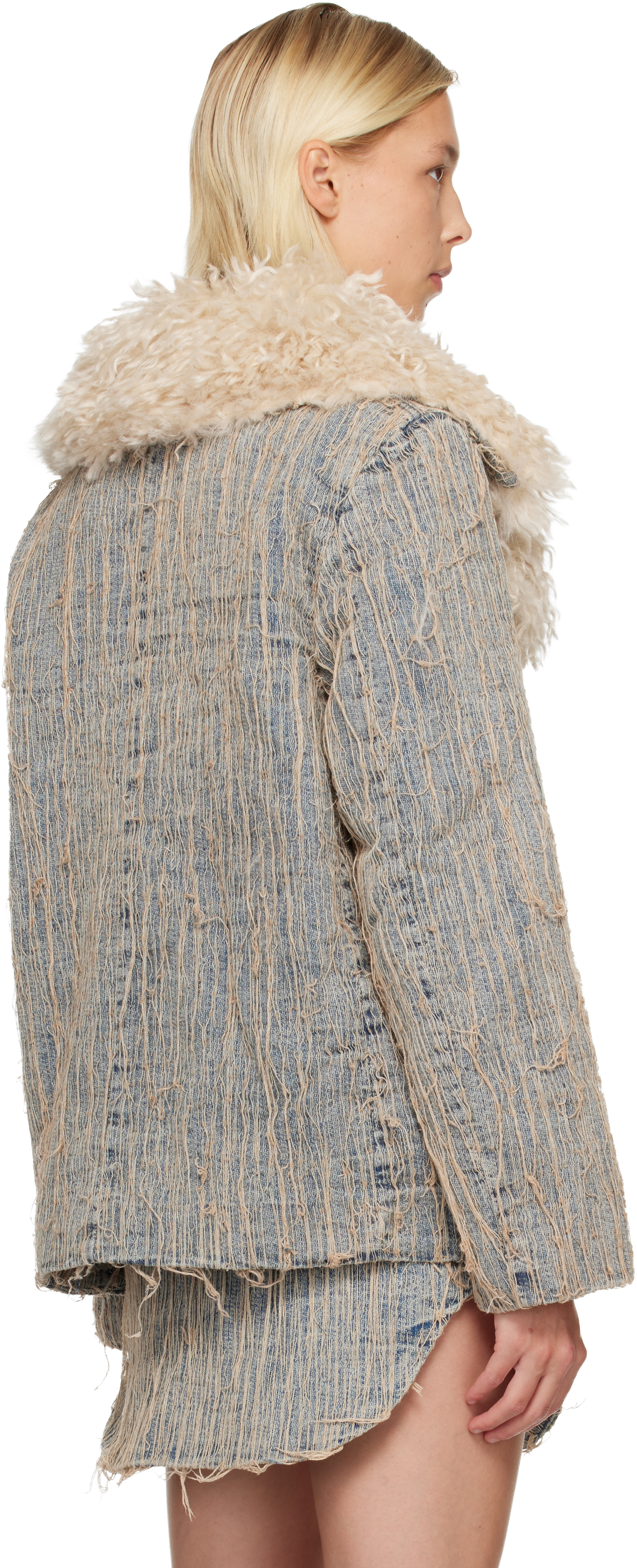 Diesel Blue & Beige De-aconic-s Denim Jacket In Multi