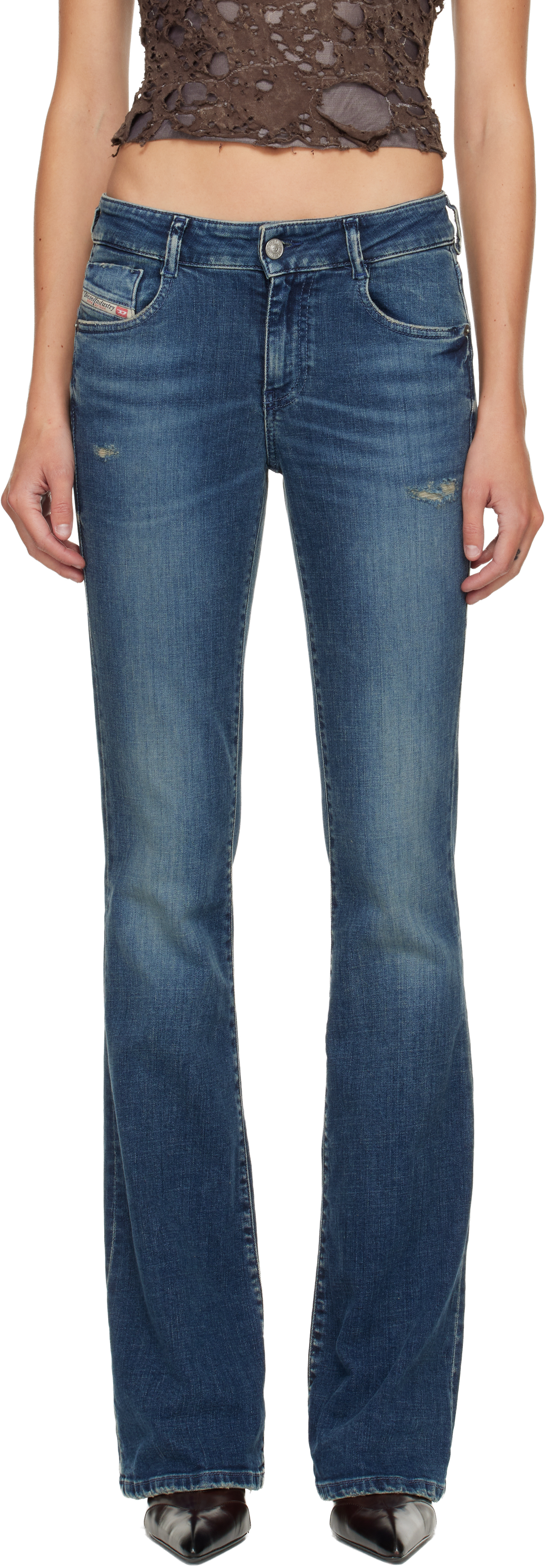 Diesel Blue Bootcut 1969 D-ebbey Jeans In Blue