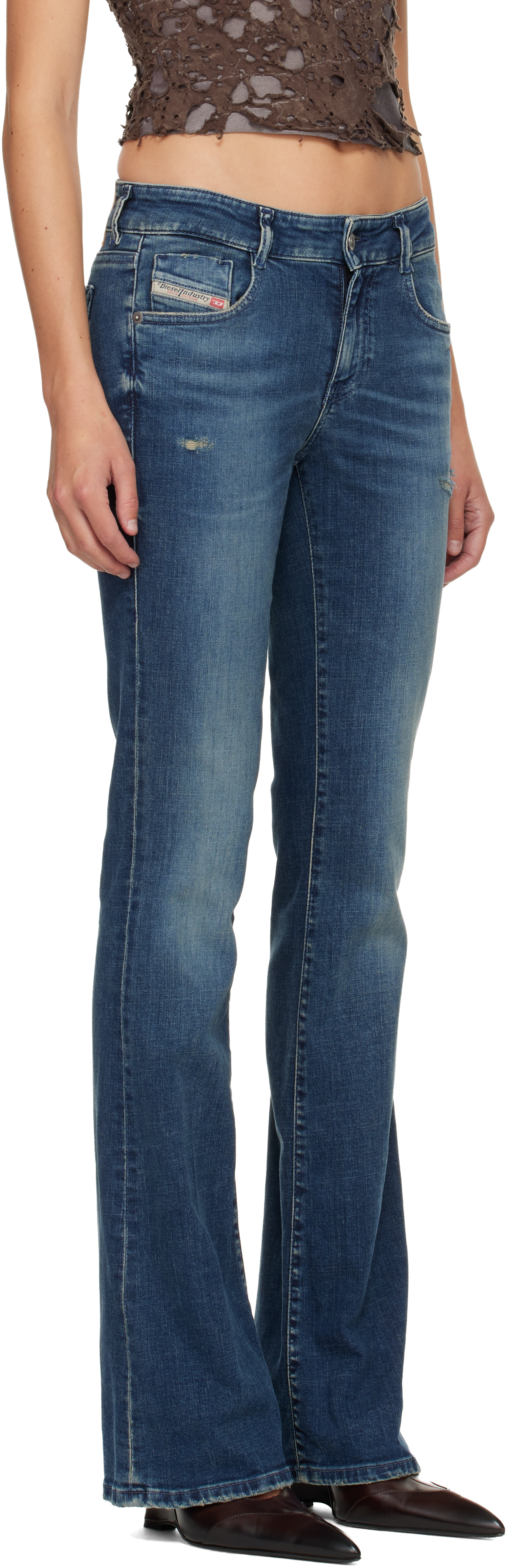 Diesel Blue Bootcut 1969 D-ebbey Jeans In Blue