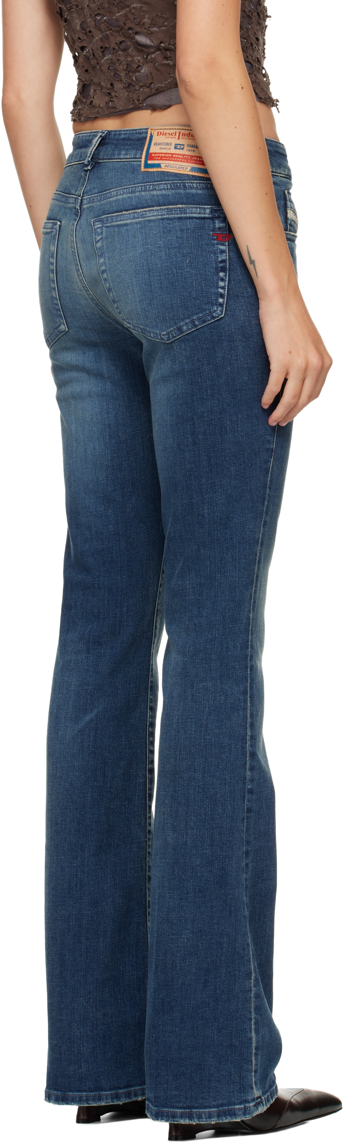 Diesel Blue Bootcut 1969 D-ebbey Jeans In Blue