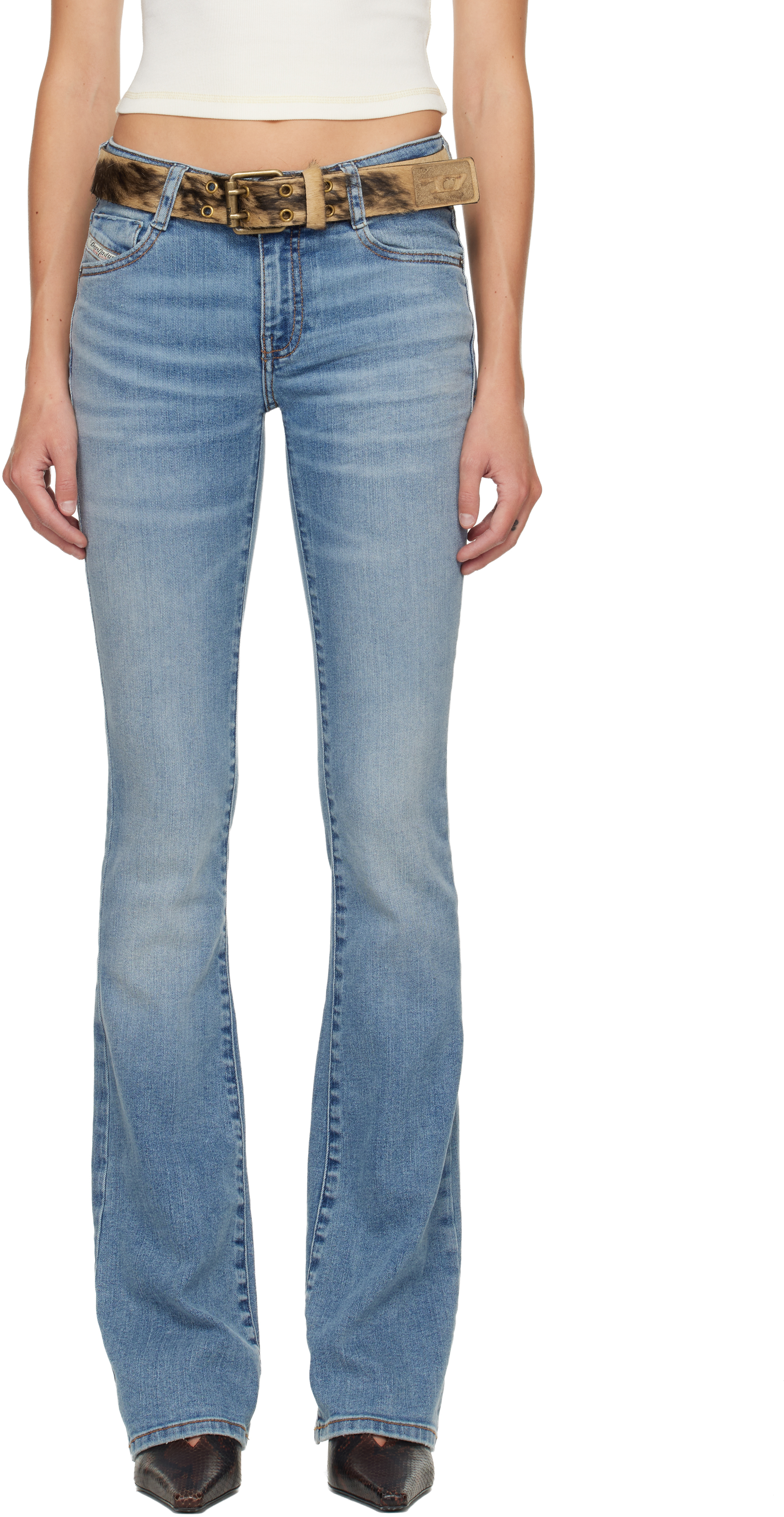 Diesel Blue Bootcut 1969 D-ebbey Jeans In Blue