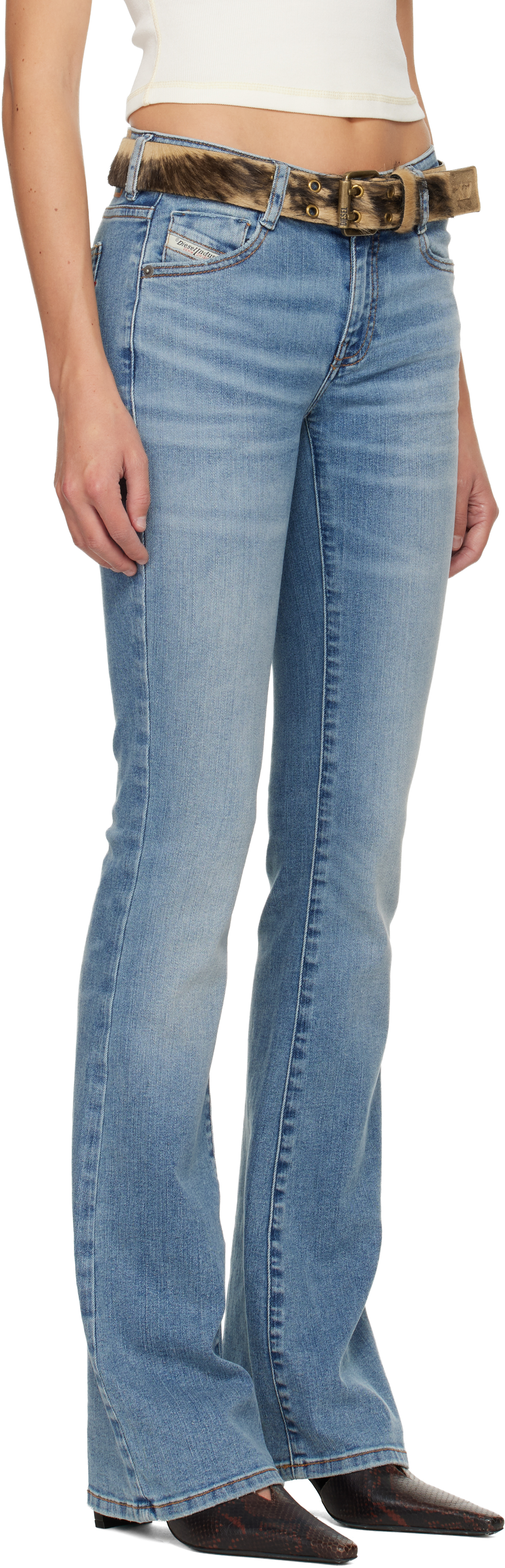 Diesel Blue Bootcut 1969 D-ebbey Jeans In Blue