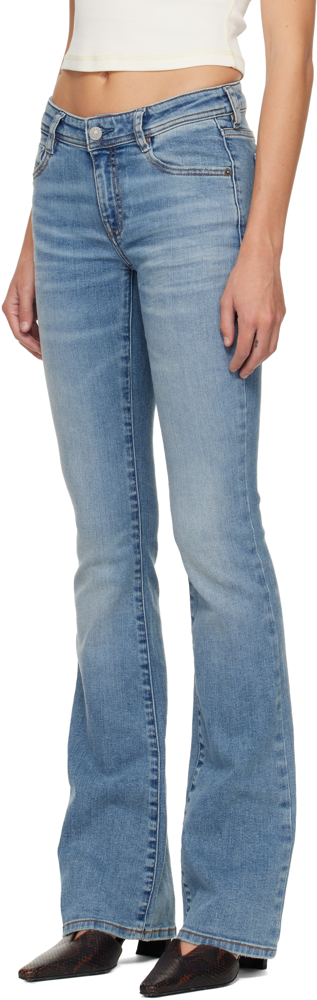 Diesel Blue Bootcut 1969 D-ebbey Jeans In Blue