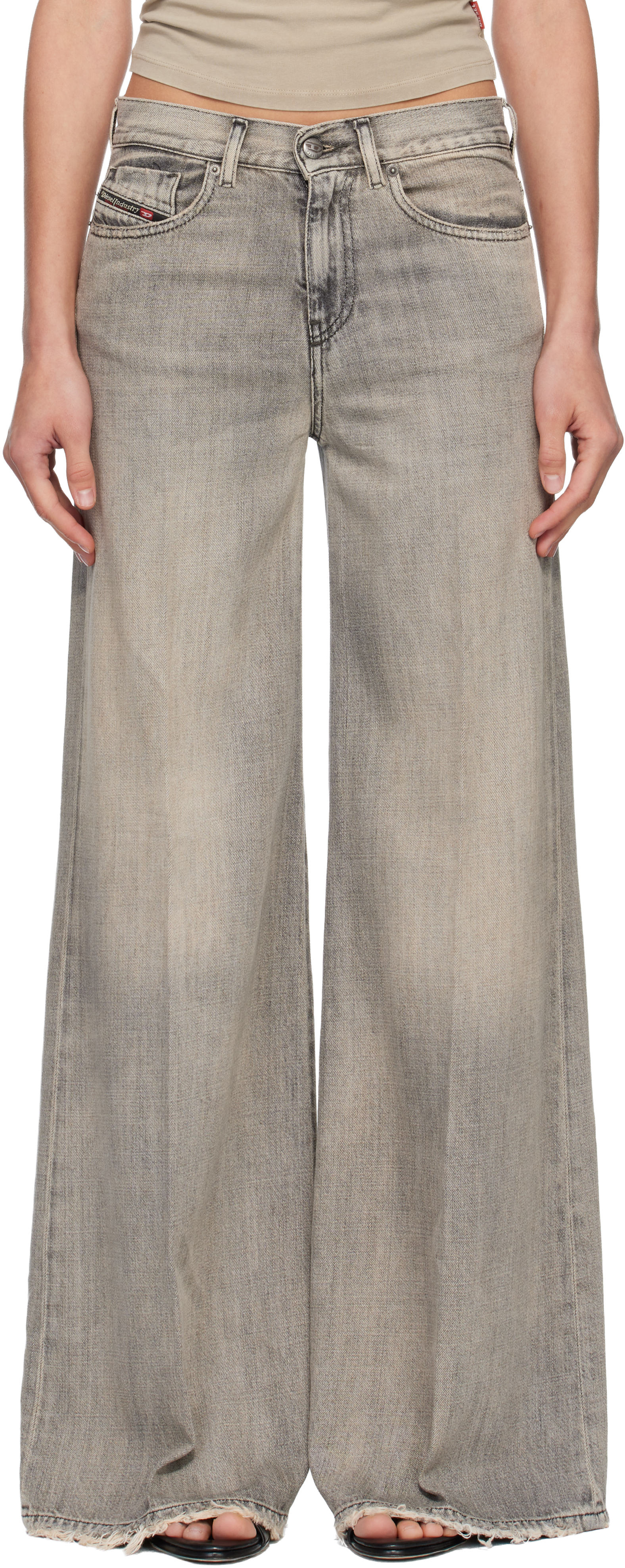 Diesel Gray Flare 1978 D-akemi Jeans In Gray