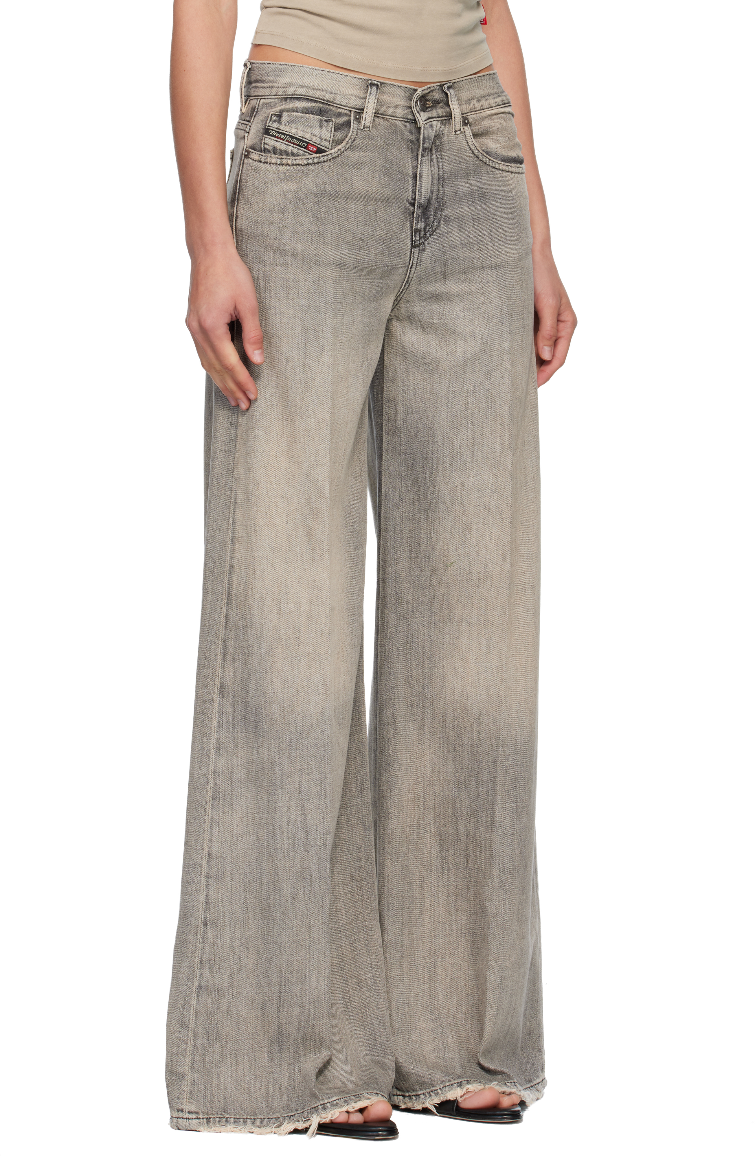 Diesel Gray Flare 1978 D-akemi Jeans In Gray