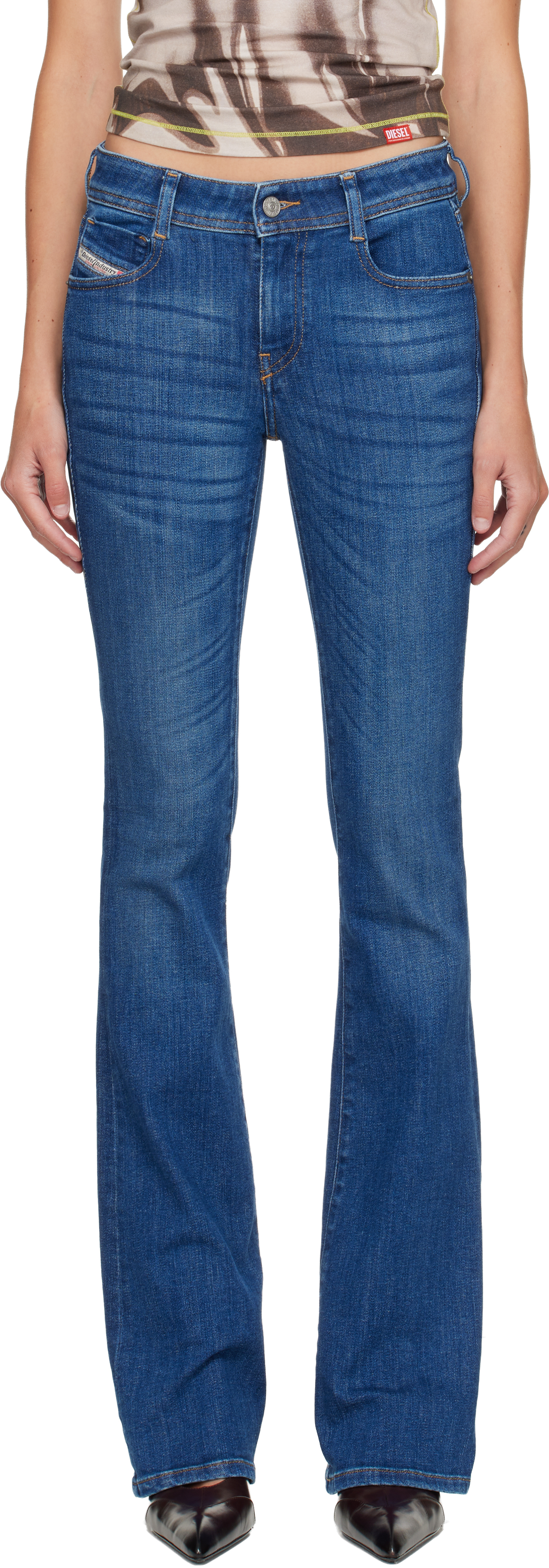 Diesel Blue Bootcut 1969 D-ebbey Jeans In Blue