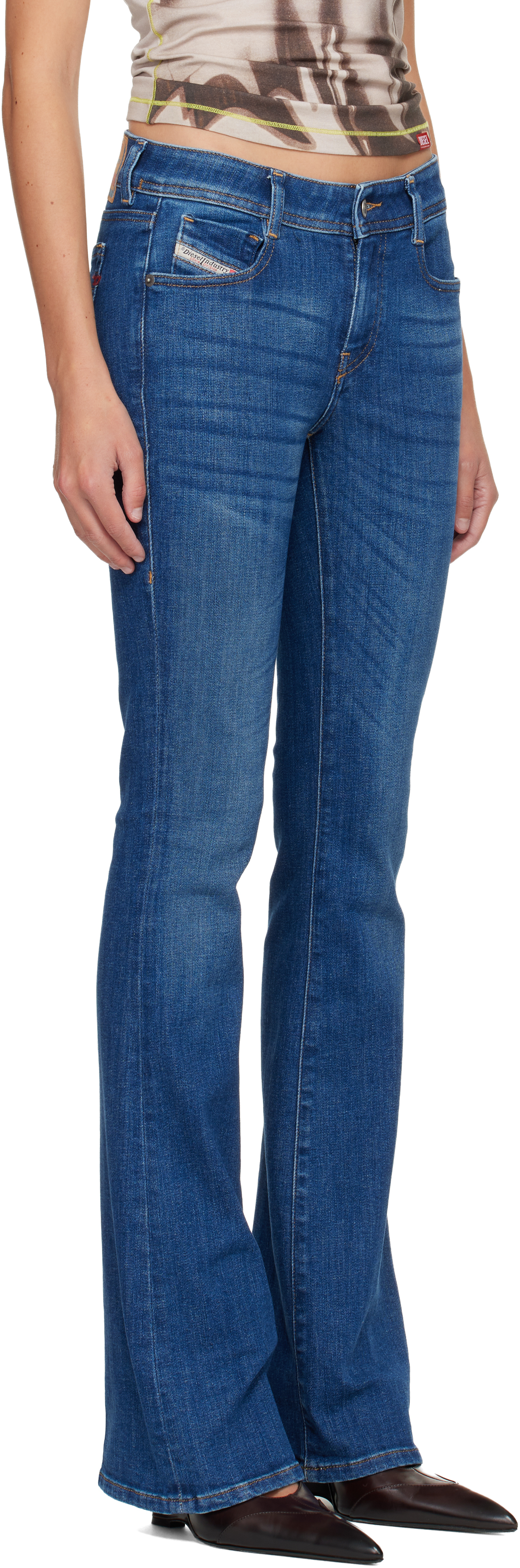 Diesel Blue Bootcut 1969 D-ebbey Jeans In Blue