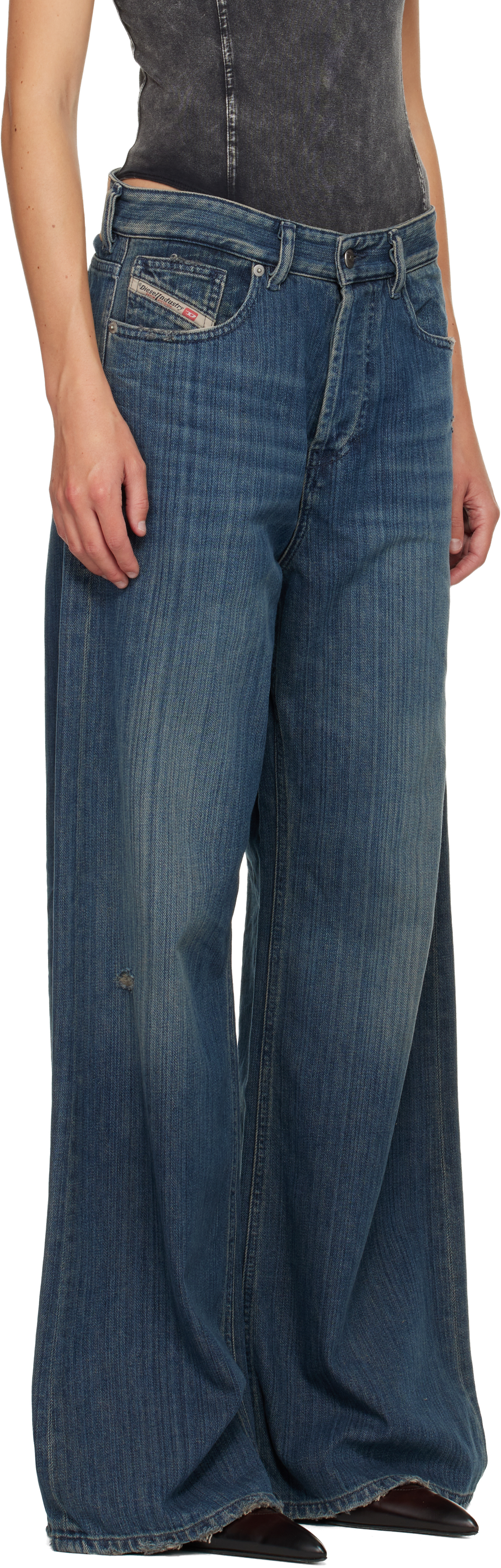 Diesel Blue Relaxed 1996 D-sire Jeans In Black