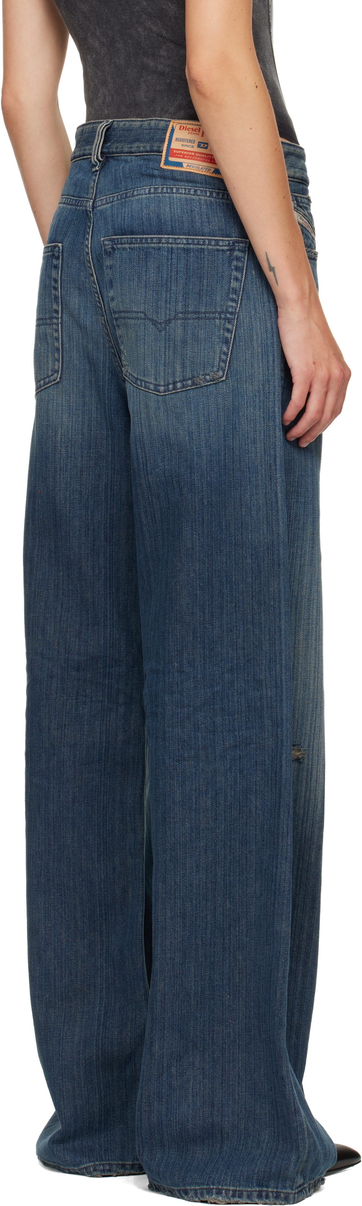 Diesel Blue Relaxed 1996 D-sire Jeans In Black