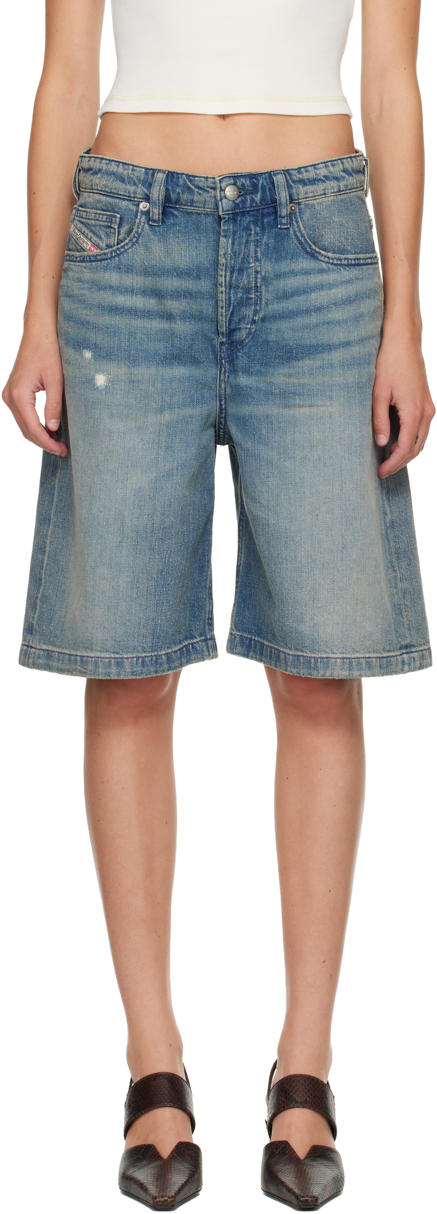 Diesel Blue De-sire Denim Shorts In Blue