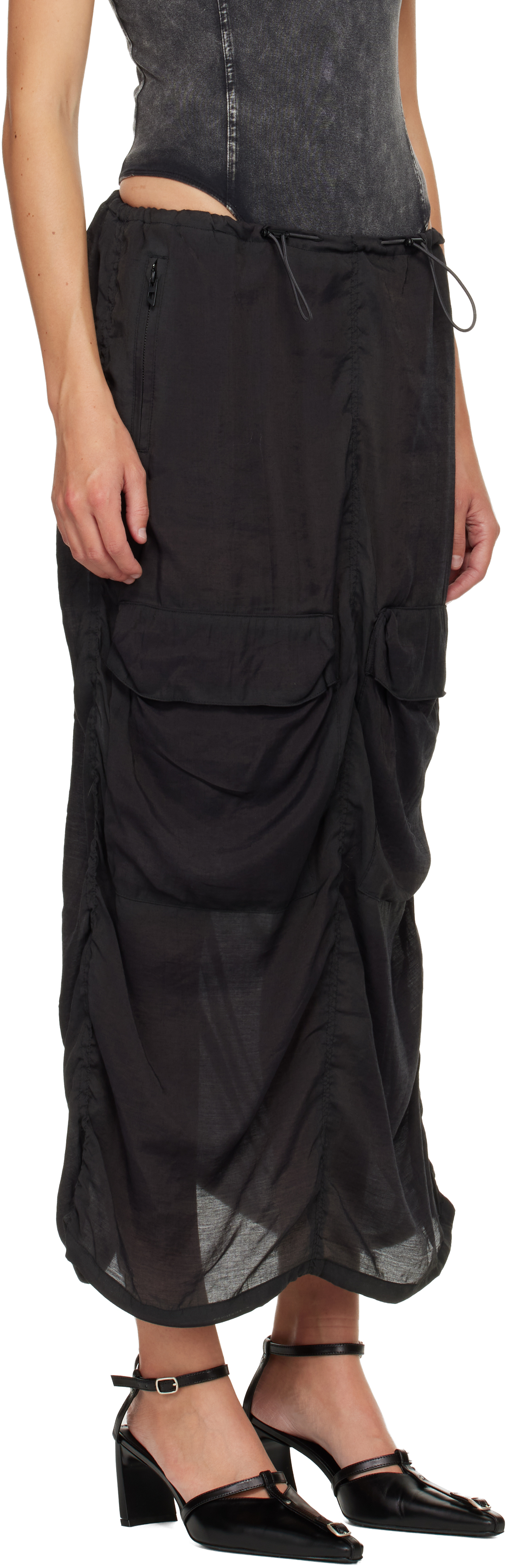 Diesel O-racle Maxi Skirt In Black