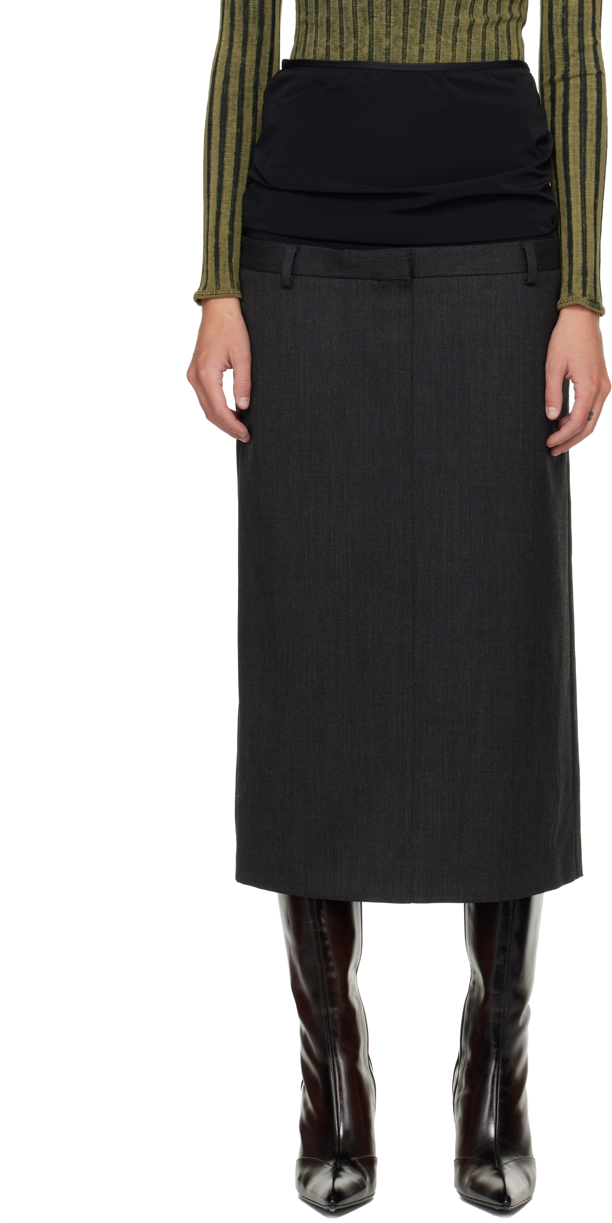 Diesel Gray O-gave-1 Maxi Skirt