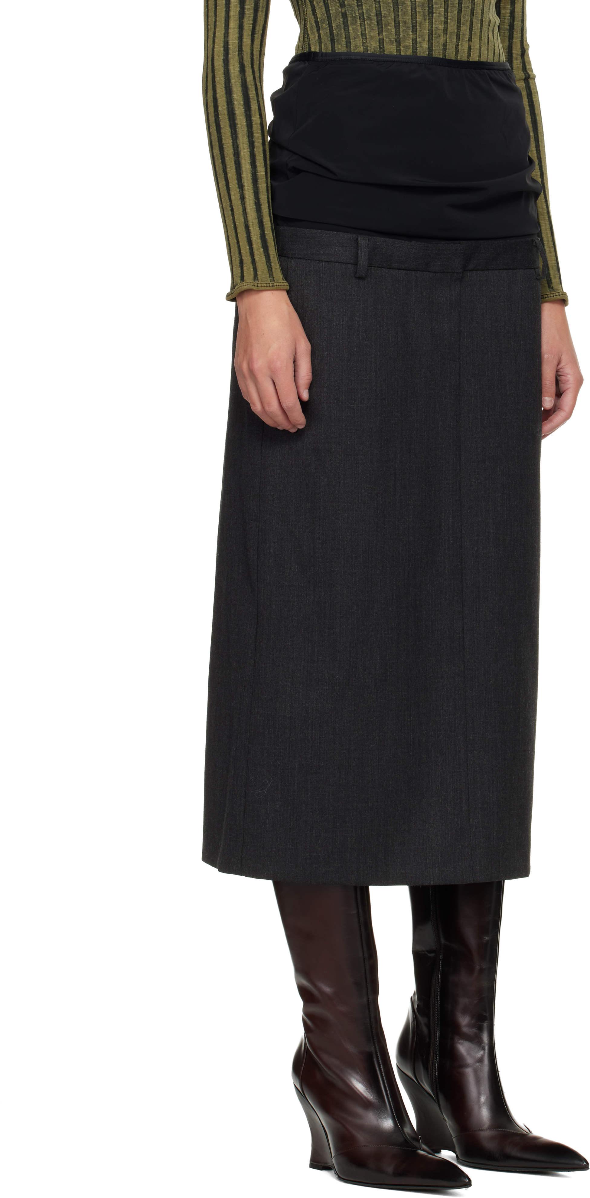 Diesel Gray O-gave-1 Maxi Skirt