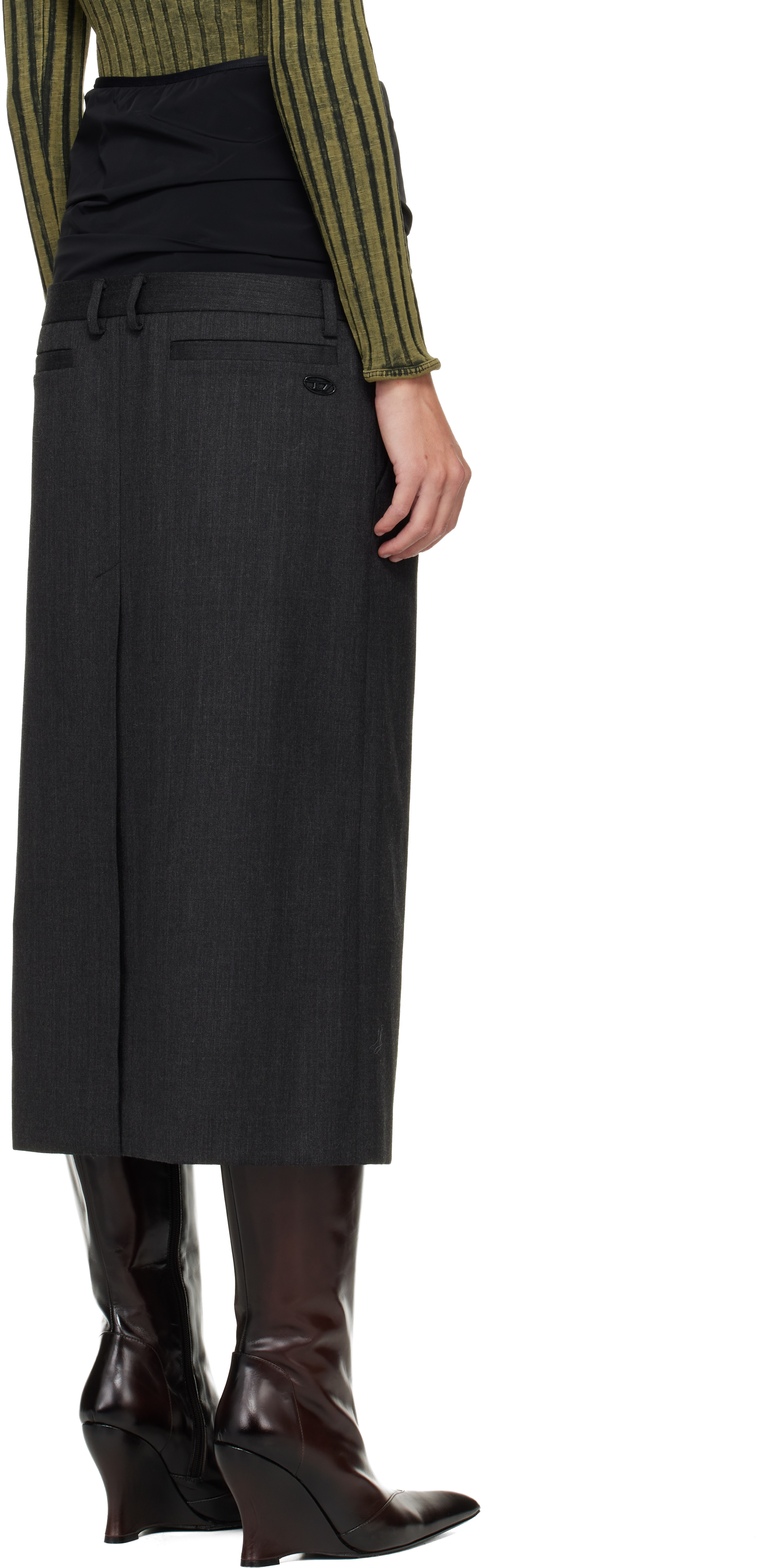 Diesel Gray O-gave-1 Maxi Skirt