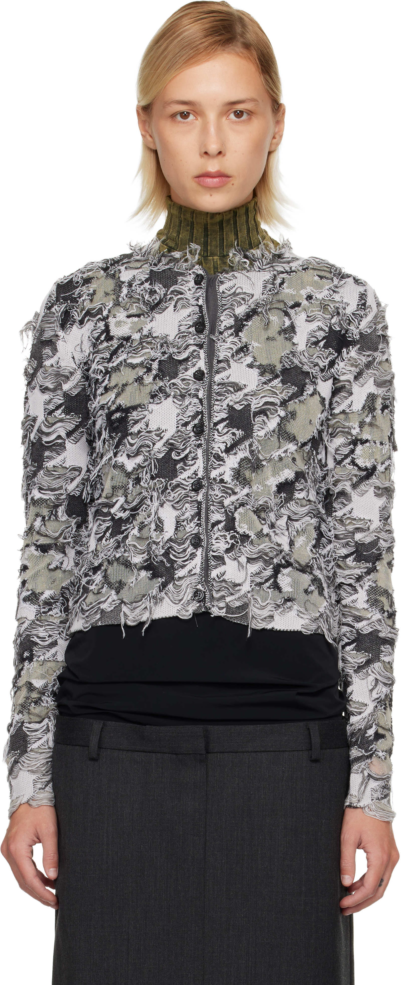 Diesel Gray M-sibylla Cardigan In Gray