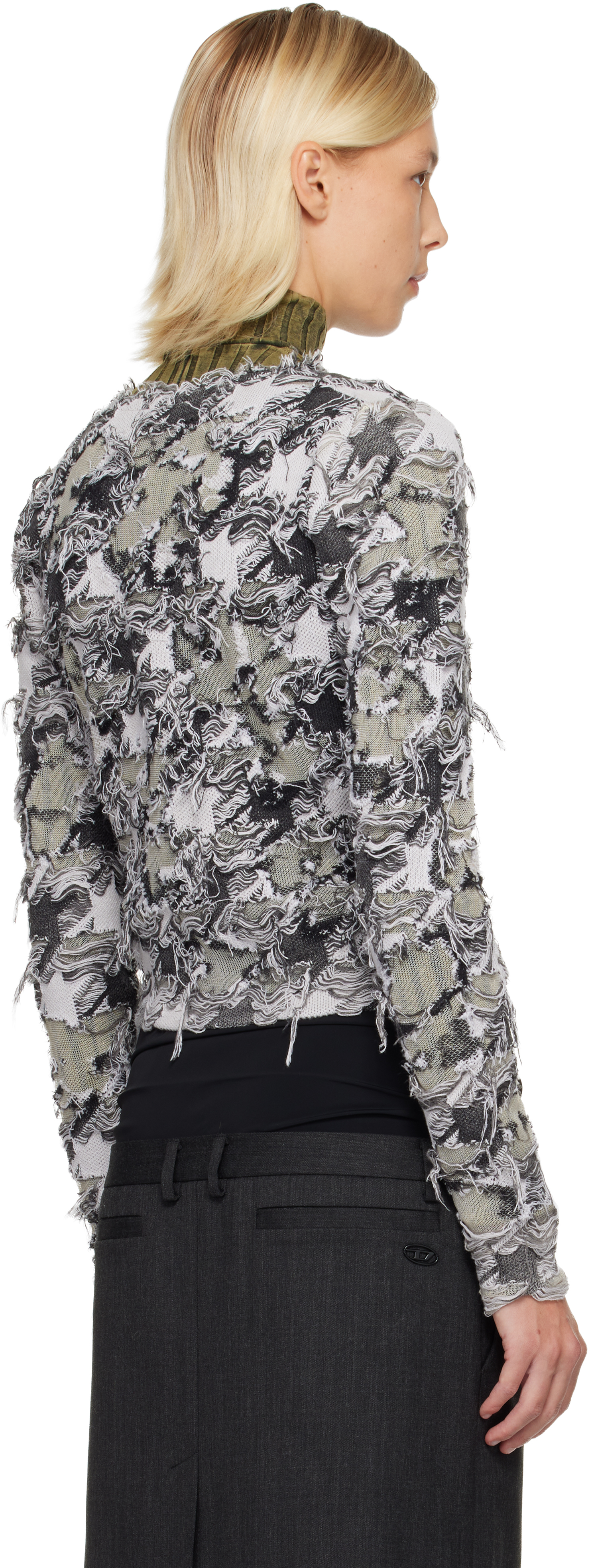 Diesel Gray M-sibylla Cardigan In Gray