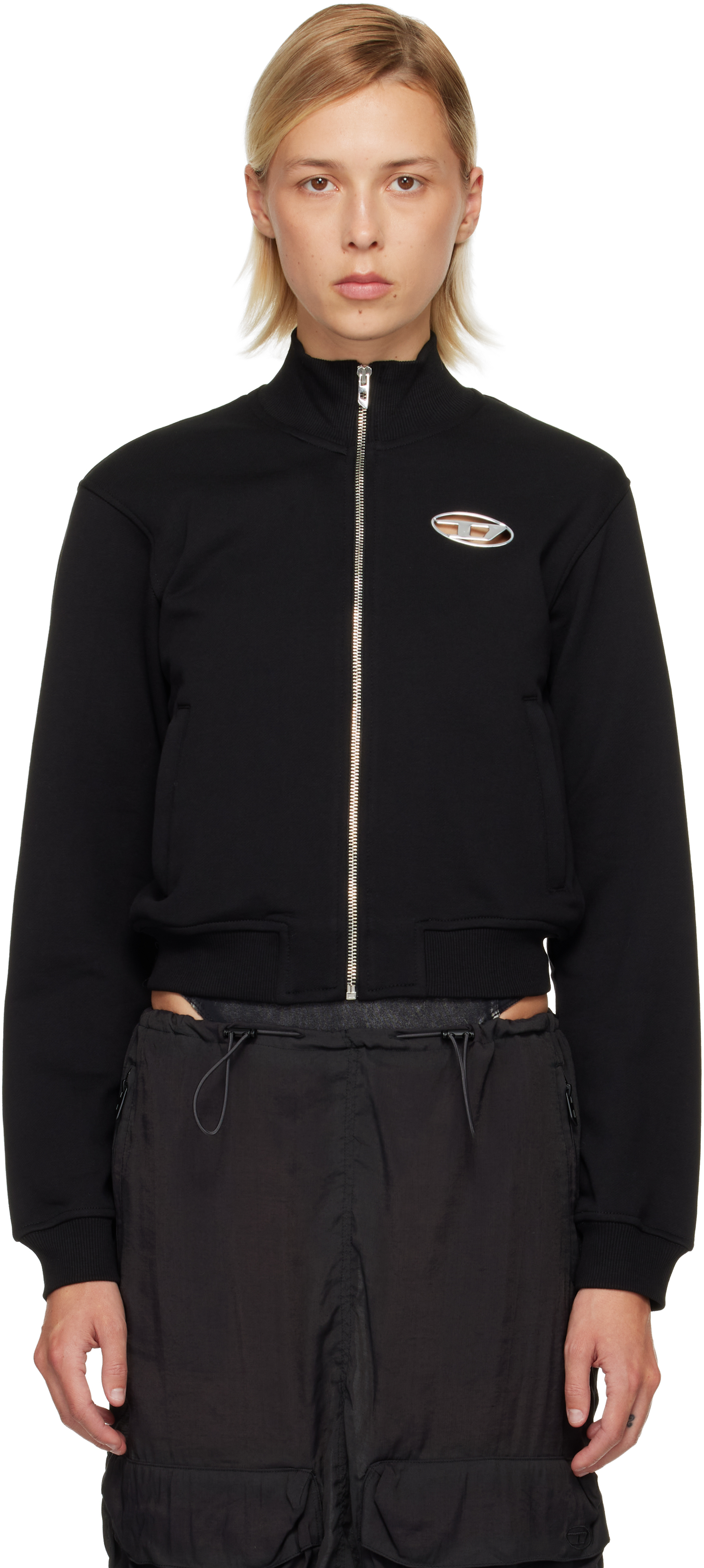 Diesel Black F-flacin Track Jacket In Black