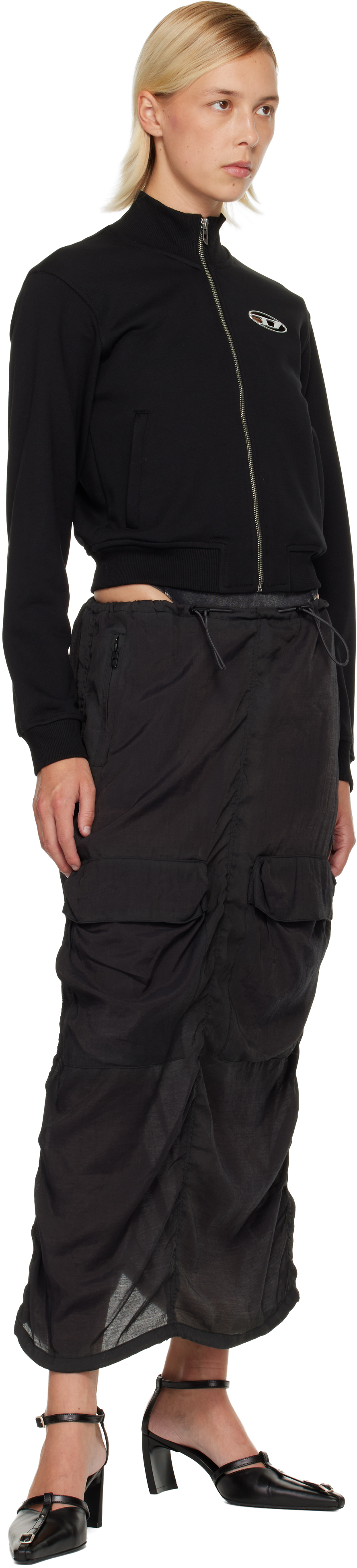 Diesel Black F-flacin Track Jacket In Black