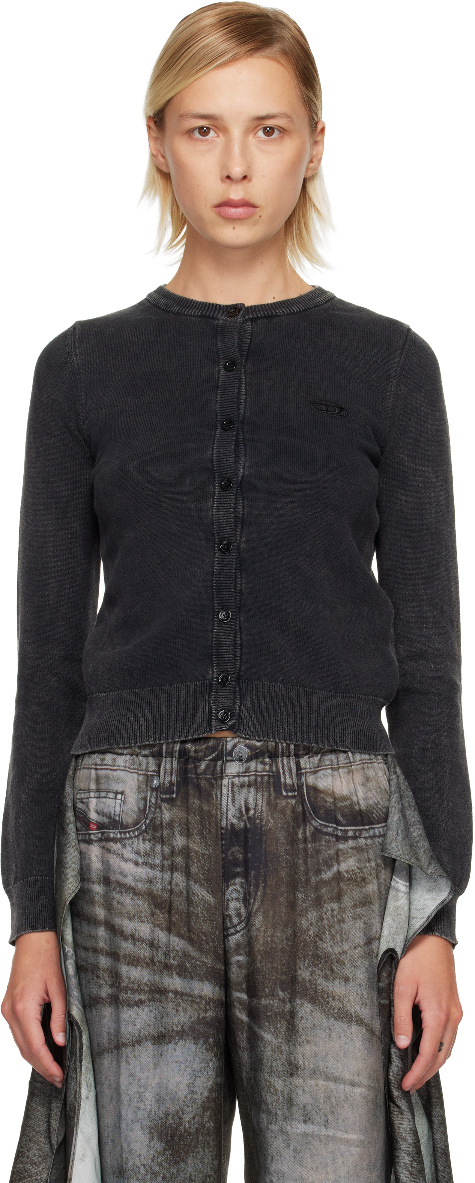 Diesel Black M-bethanie Cardigan In Black