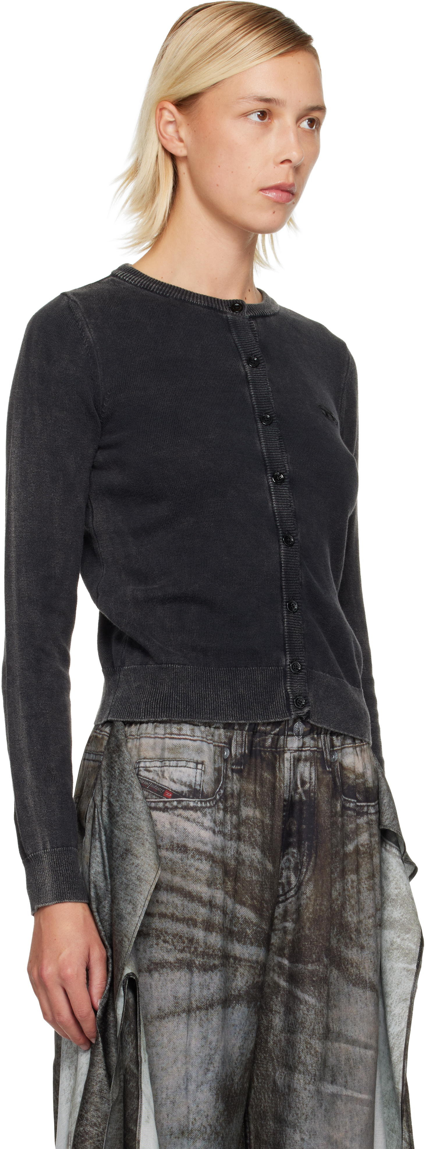 Diesel Black M-bethanie Cardigan In Black