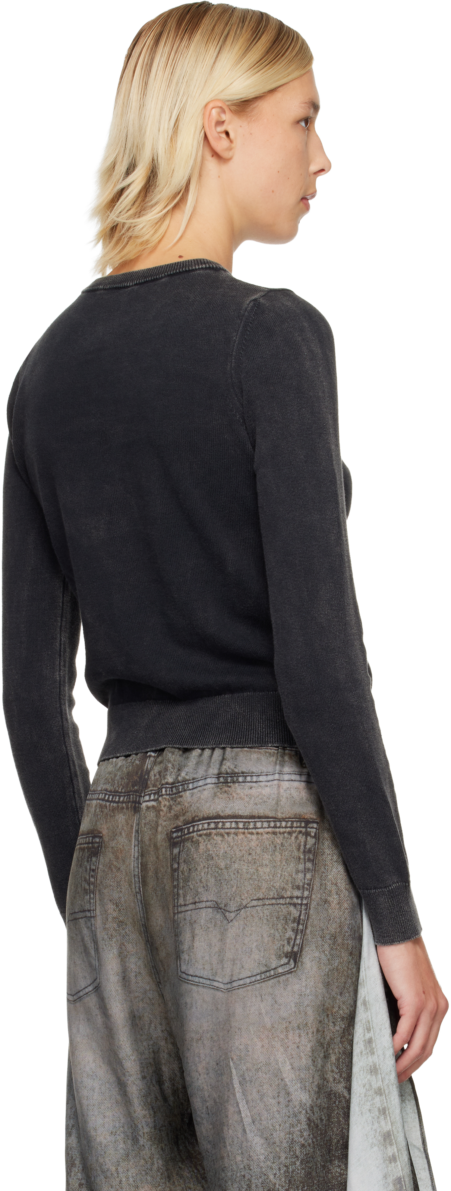 Diesel Black M-bethanie Cardigan In Black