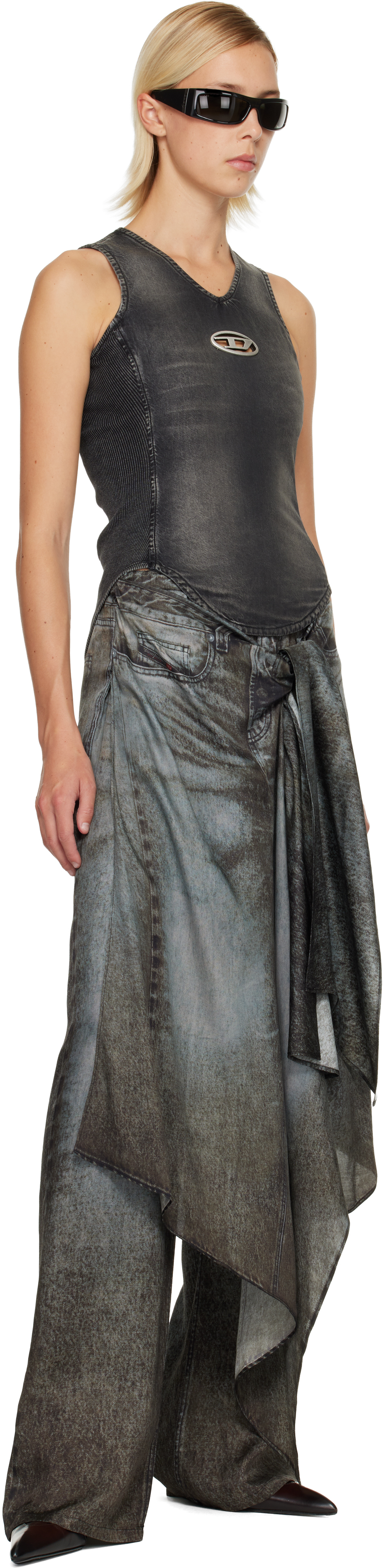 Diesel Black De-nessi-s1 Tank Top In Black