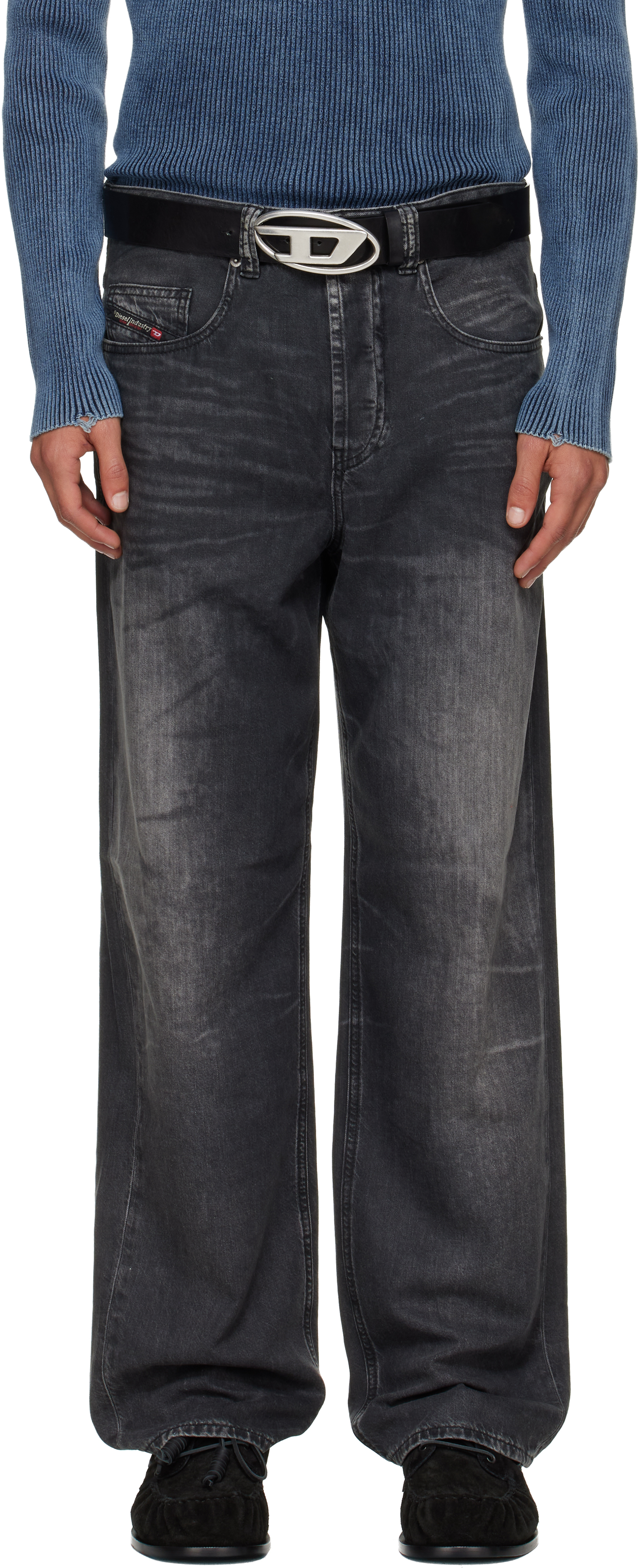 Black Relaxed 2001 D-Macro-S5 Jeans by Diesel on Sale