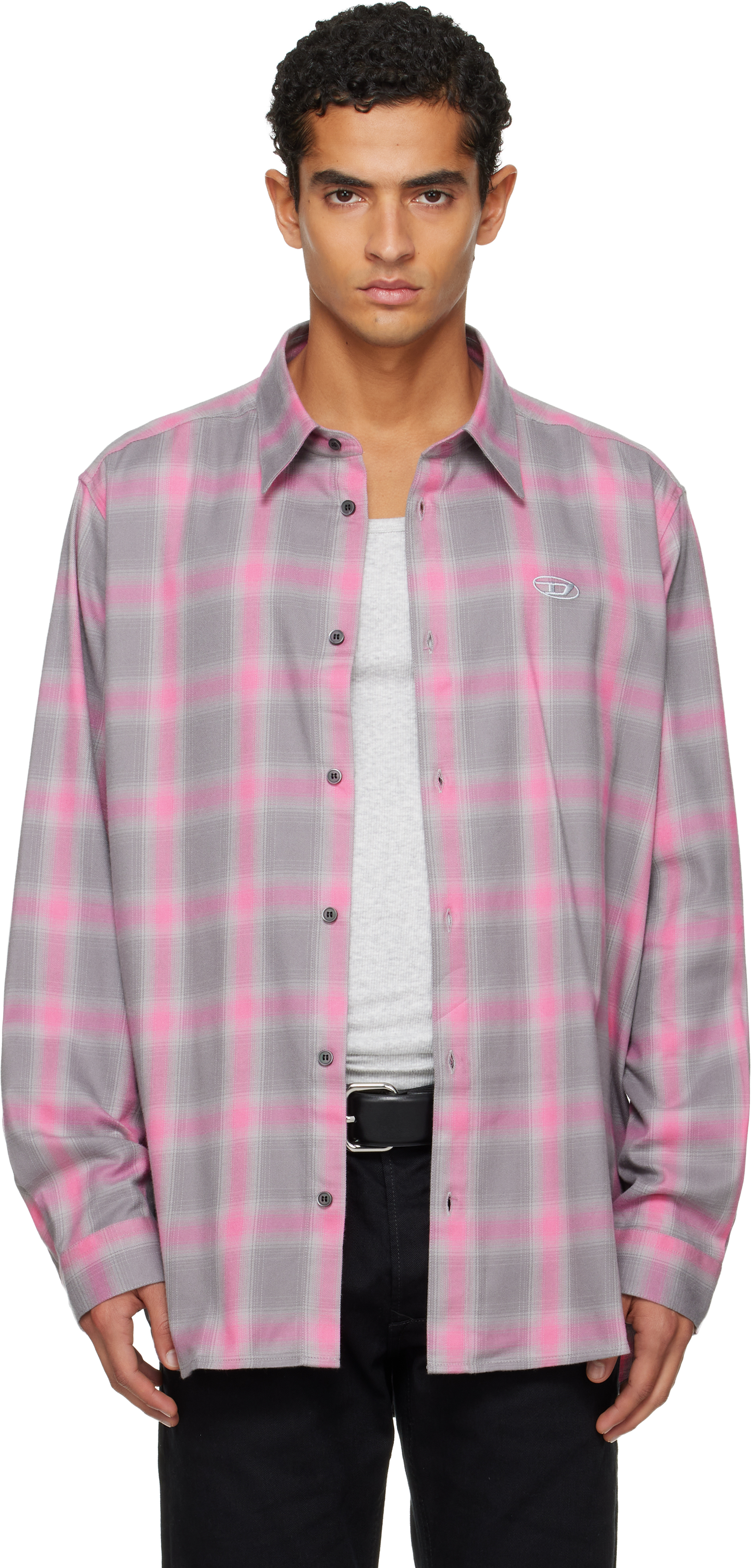 Dime XL ピンク チェック柄 ポロシャツ Dieselのグレー＆ピンク S-Simply-Check シャツがセール中