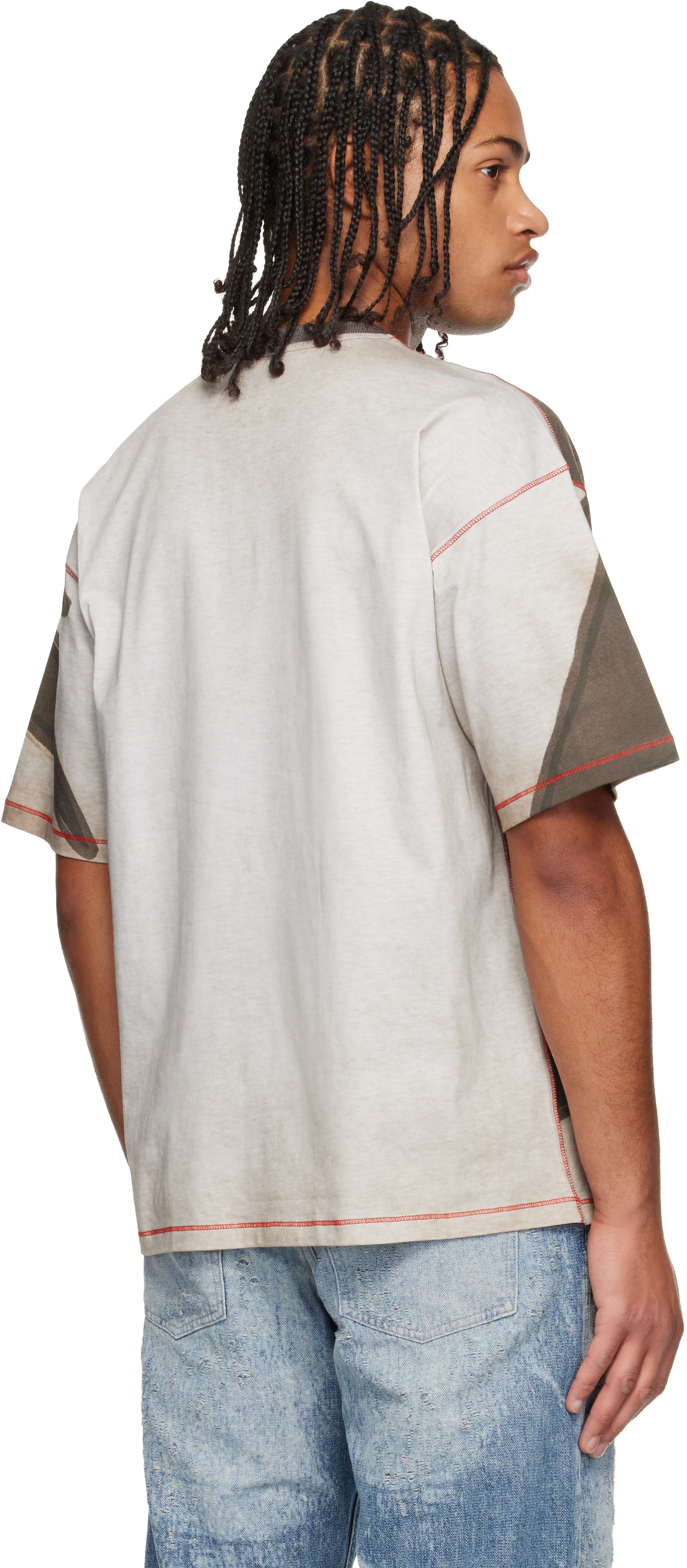 Diesel Dark Brown Graphic T-shirt In Multi