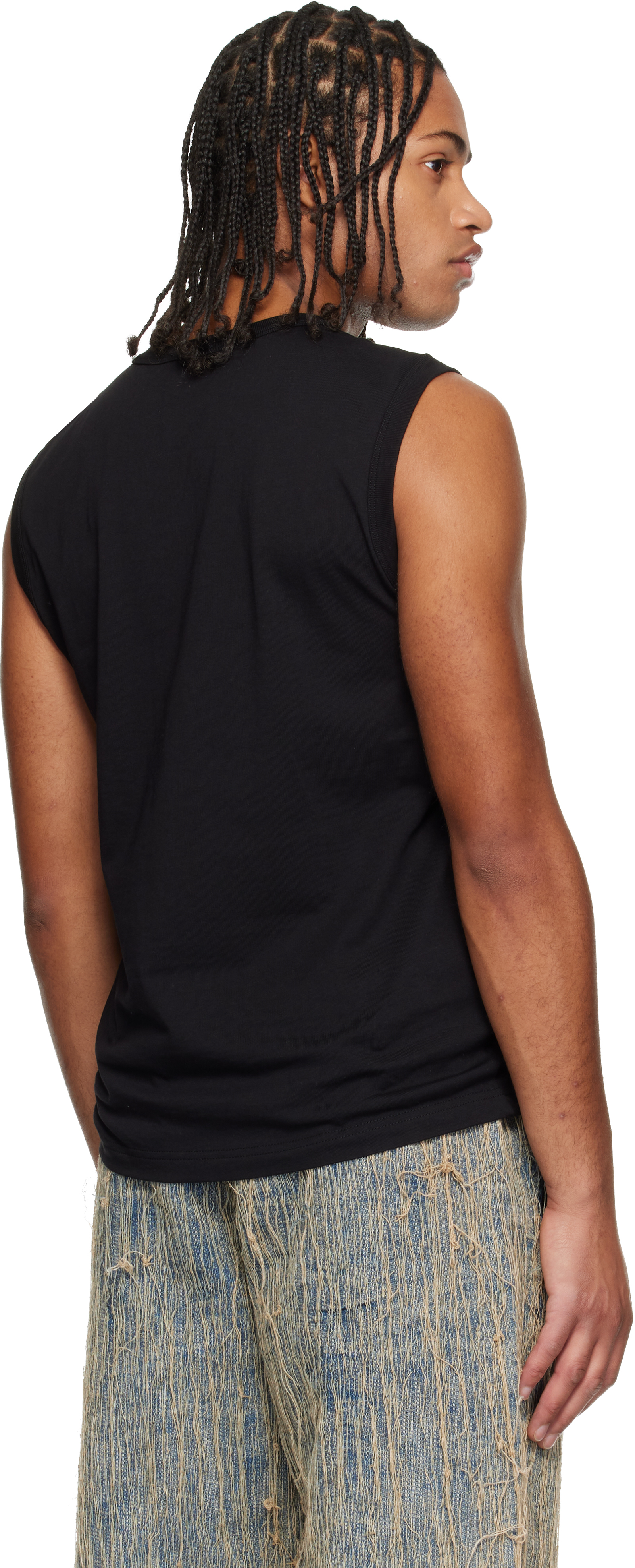Diesel T-bisco-od Stretch Cotton Tank Top In Black