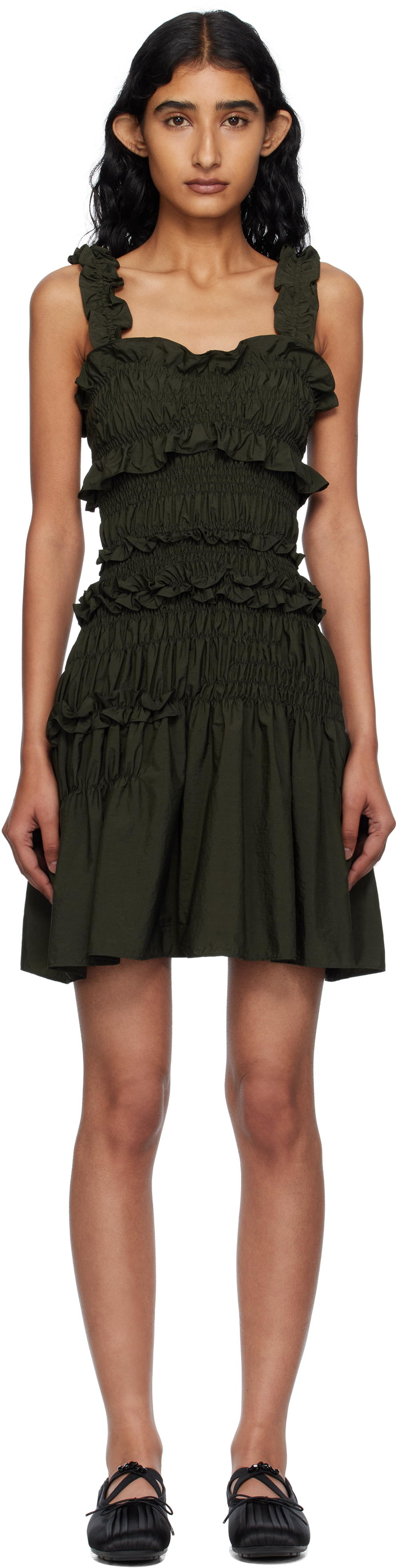 Cecilie Bahnsen Green Oona Minidress