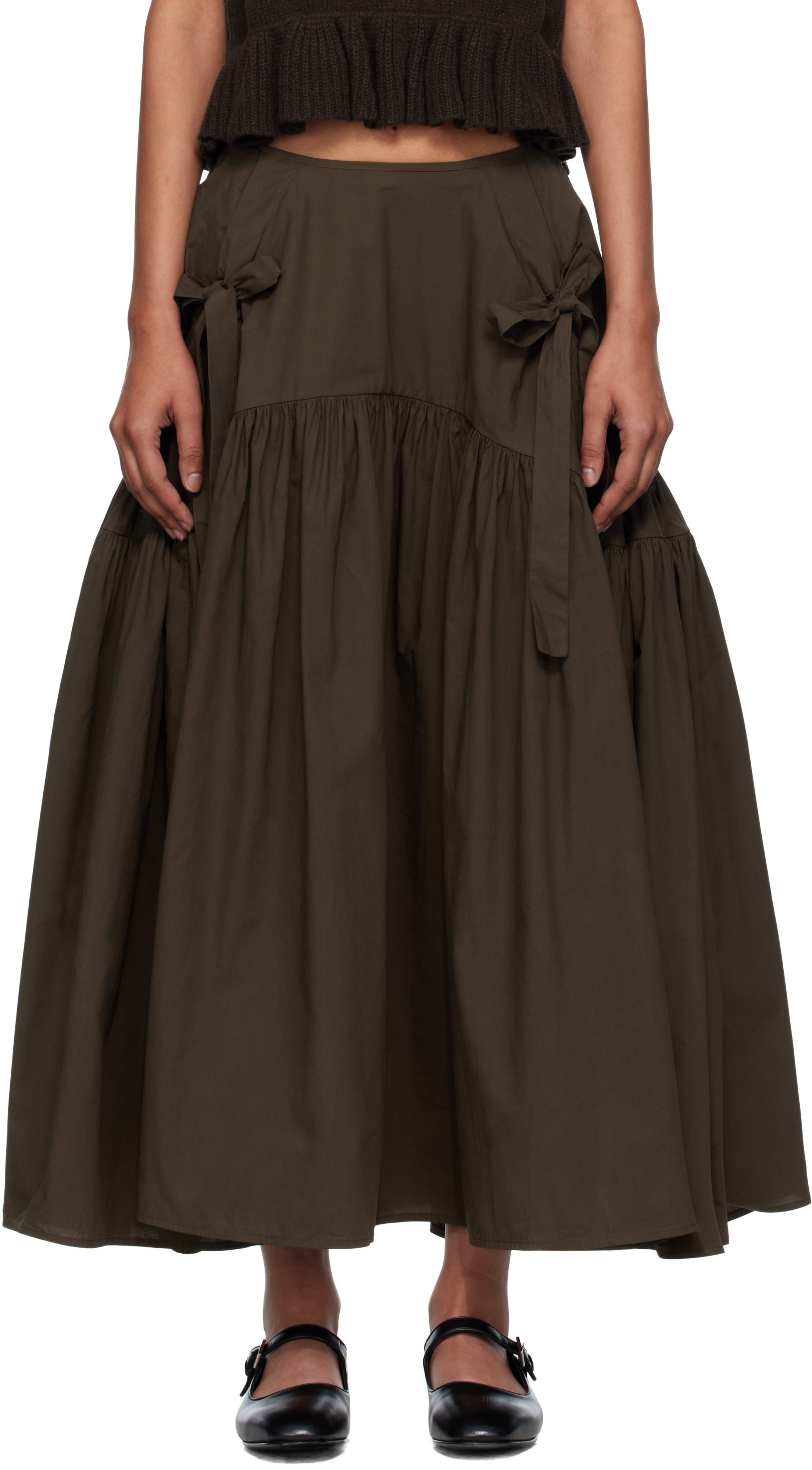 Brown Justice Midi Skirt
