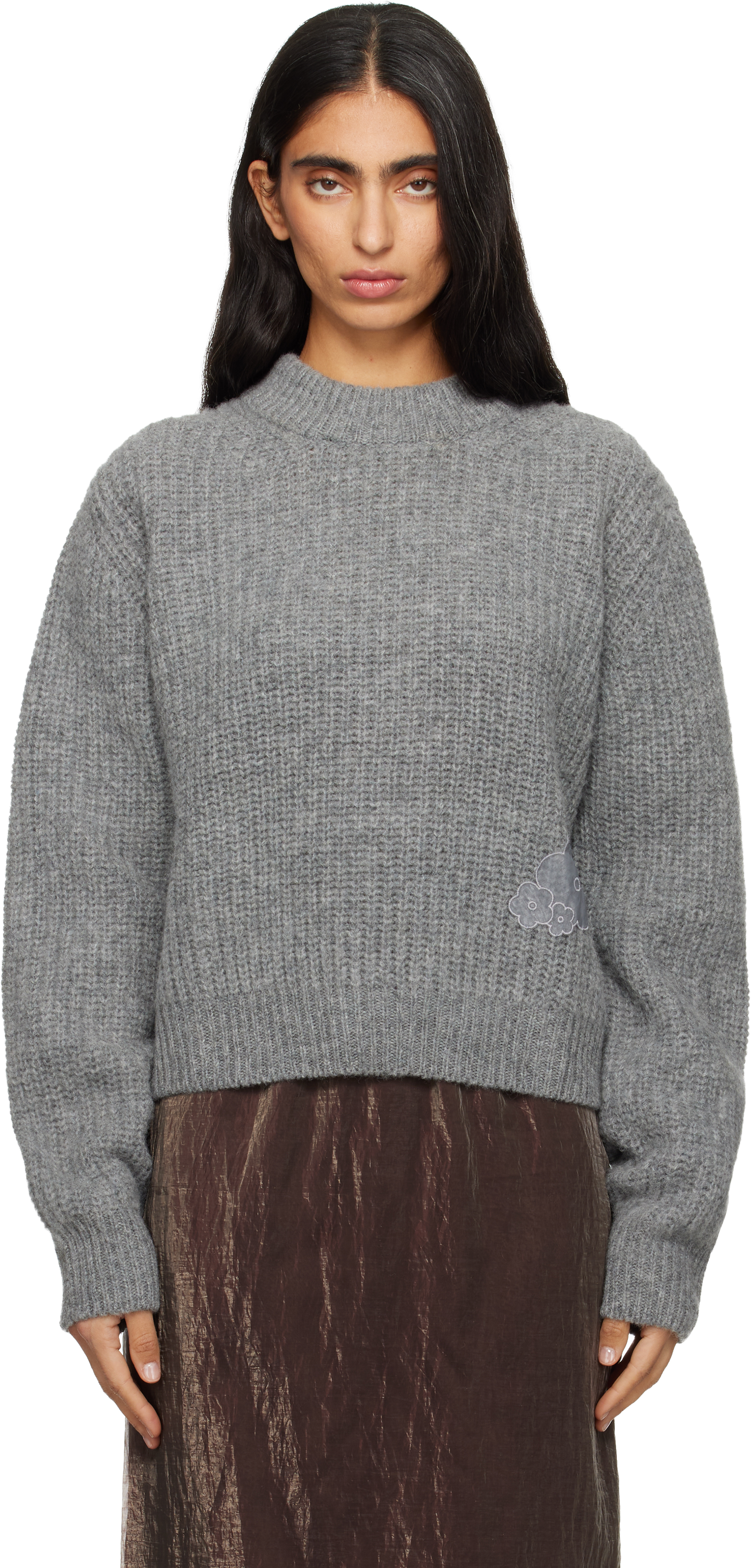 Cecilie Bahnsen モヘア、ウールセーターSサイズ Gray Bega Sweater by Cecilie Bahnsen on Sale