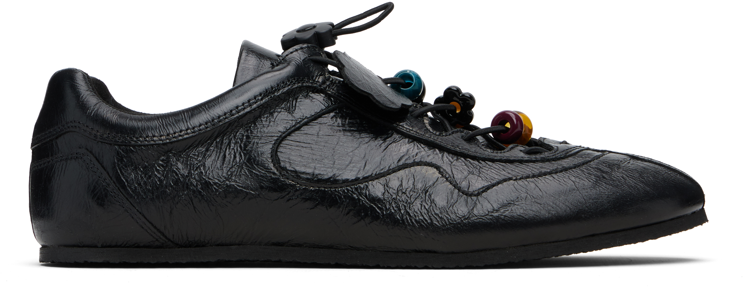Cecilie Bahnsen Black Leather Blaise Sneakers In Black