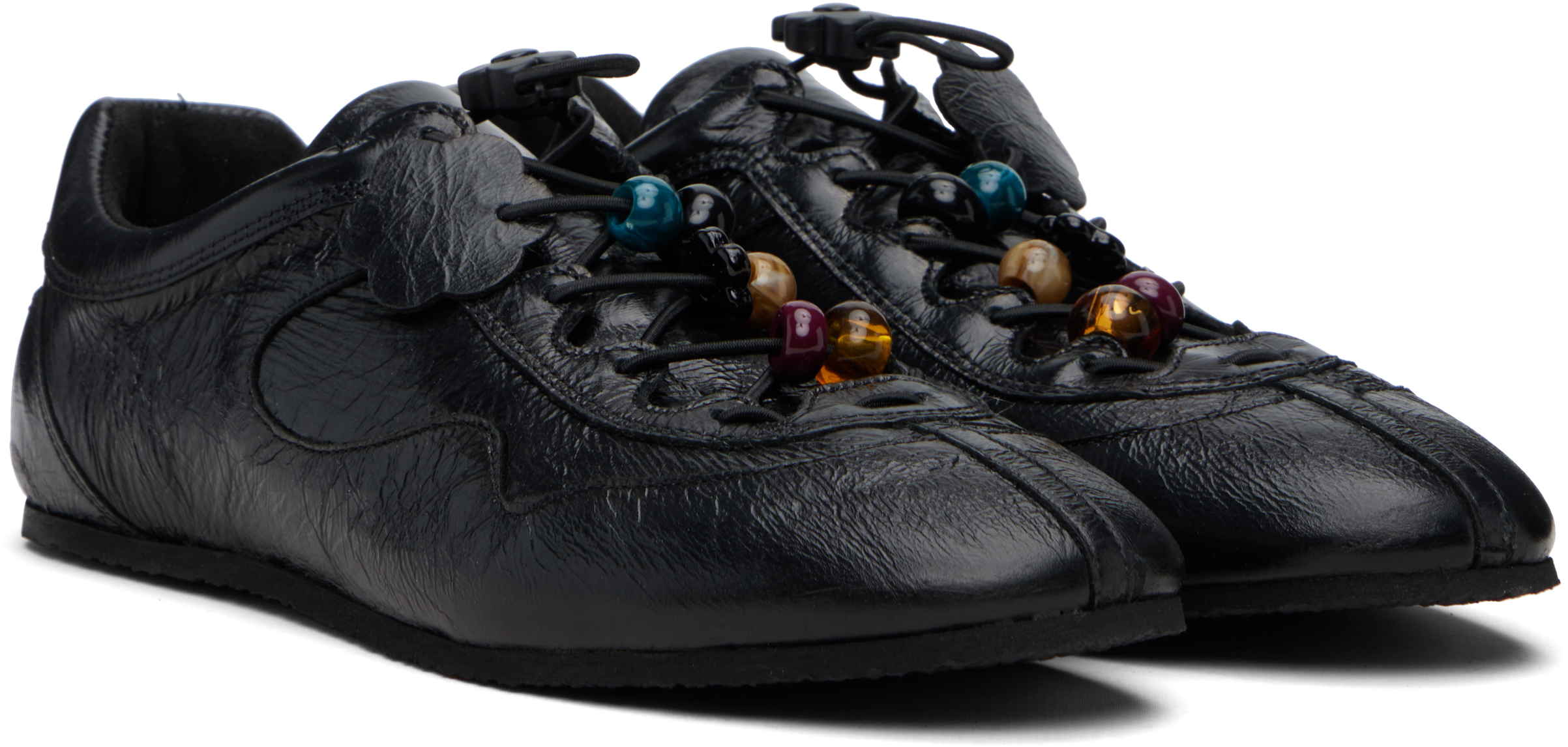 Cecilie Bahnsen Black Leather Blaise Sneakers In Black