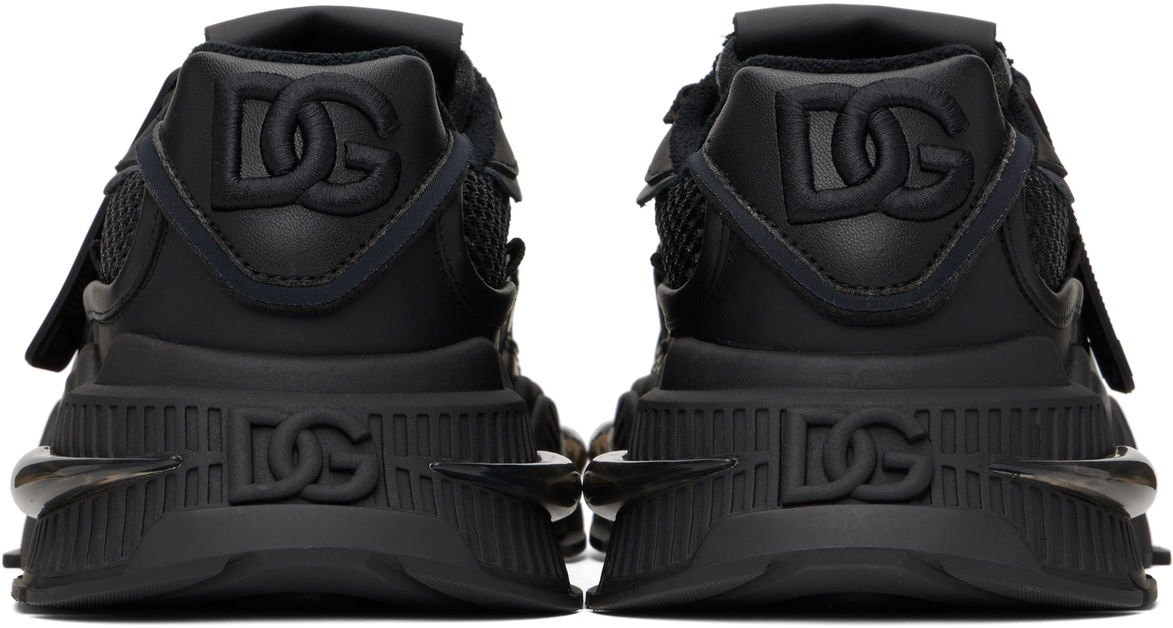 Dolce & Gabbana Black Sneakers With Chunky Sole And Breathable Upper In Nero/grafite