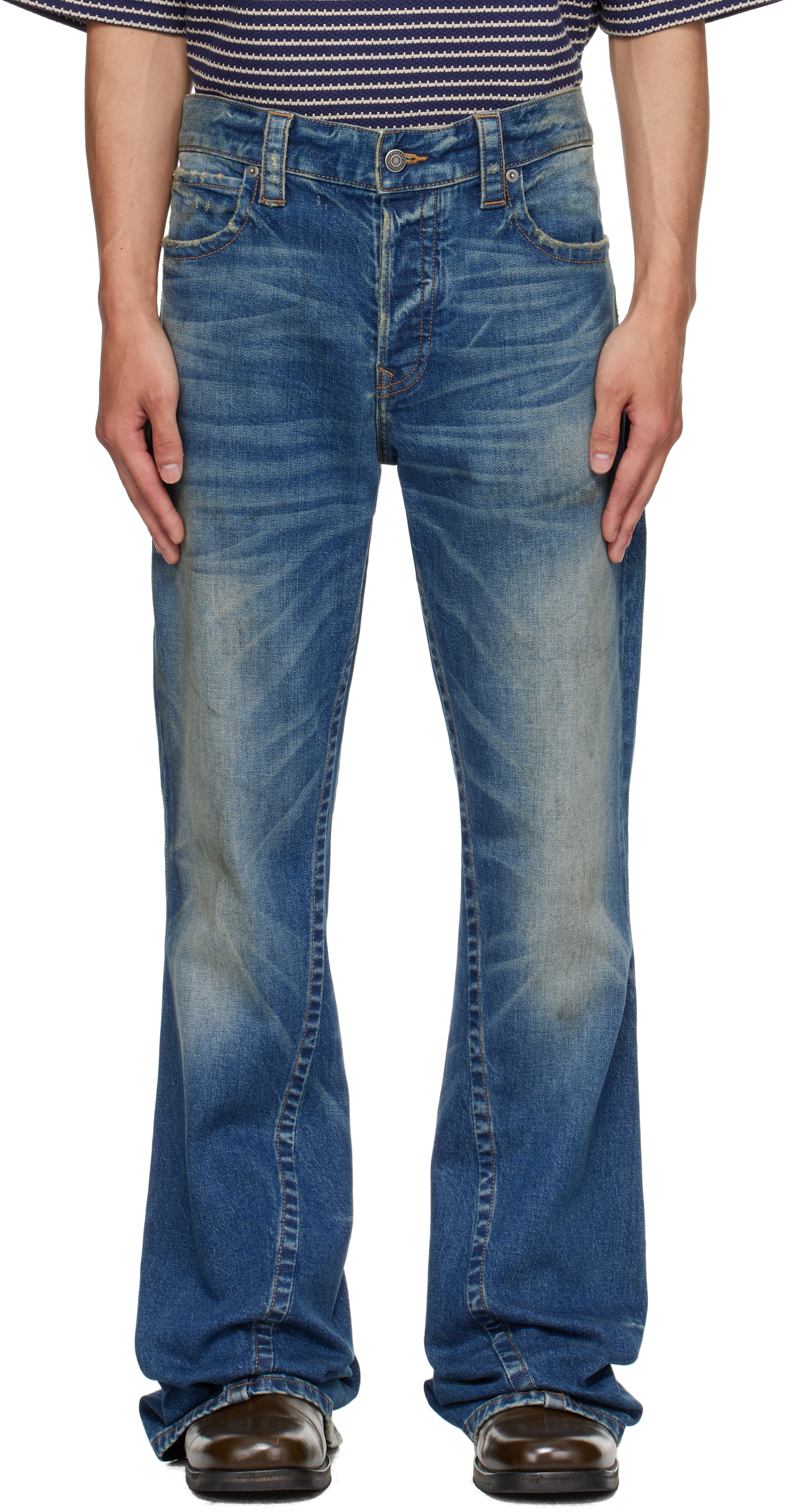 Blue Jimmy Sioux Twisted Flare Jeans